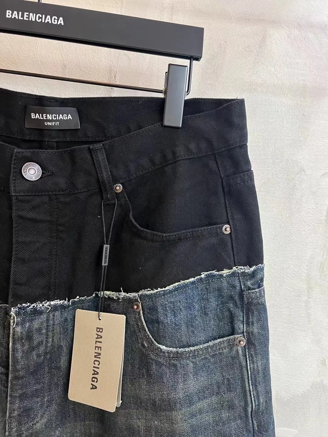 Wide-Leg Panelled Distressed Jeans D24020556 — view 12