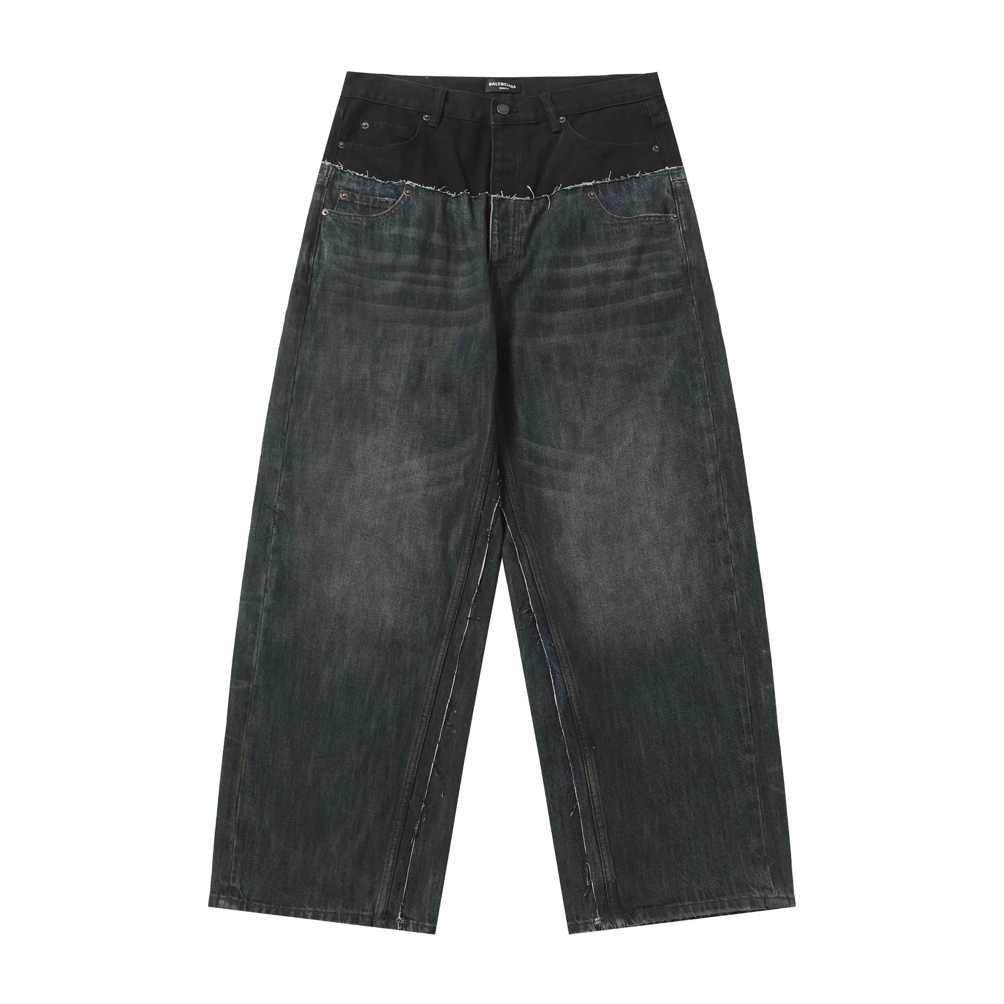 Wide-Leg Panelled Distressed Jeans D24020556 — view 18