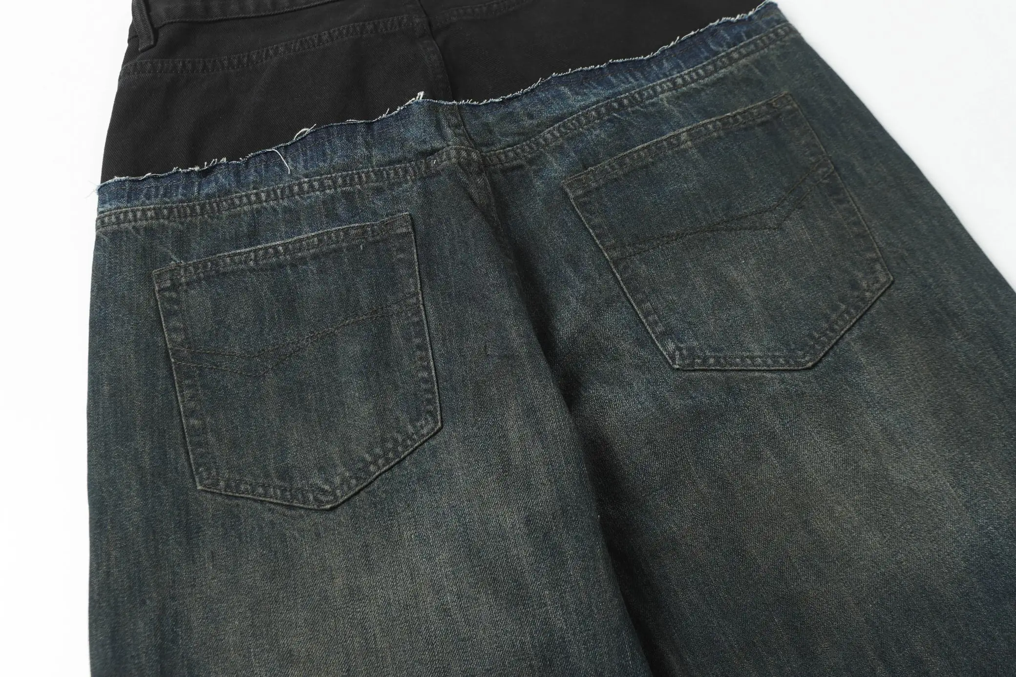 Wide-Leg Panelled Distressed Jeans D24020556 — view 21