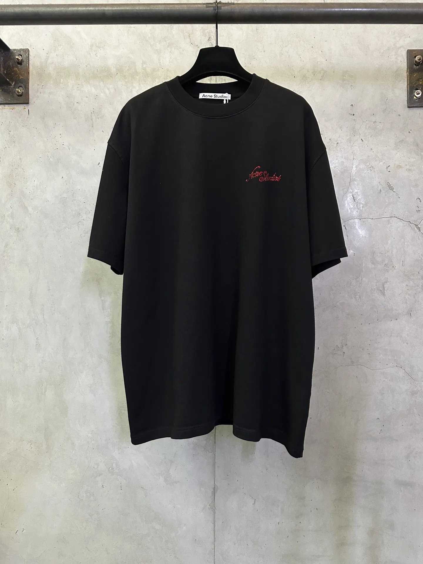 Rhinestone Logo Heavyweight Cotton T-Shirt D22015307