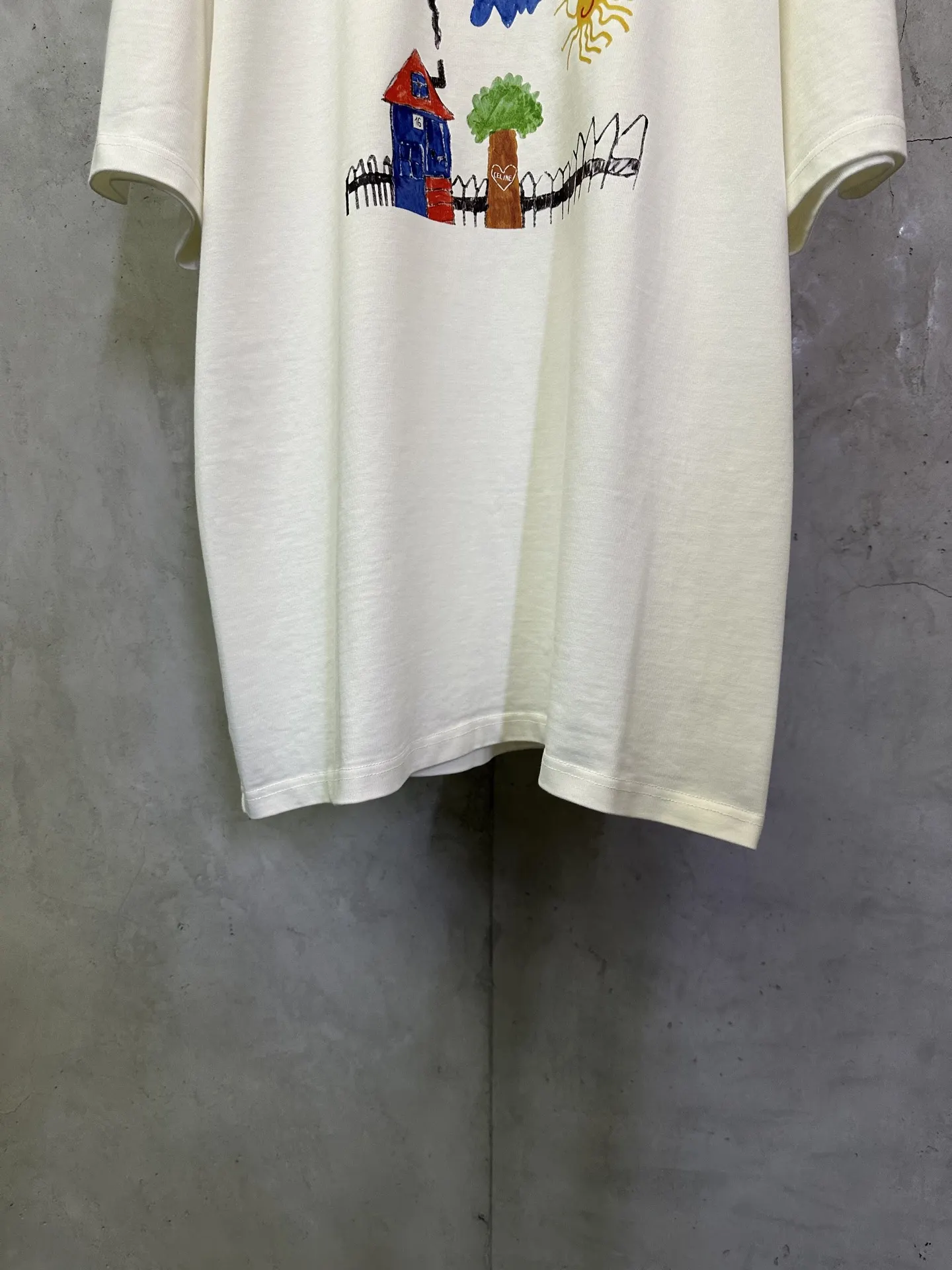 Celine Drawing Print Heavyweight Cotton T-Shirt D22012354 — view 4