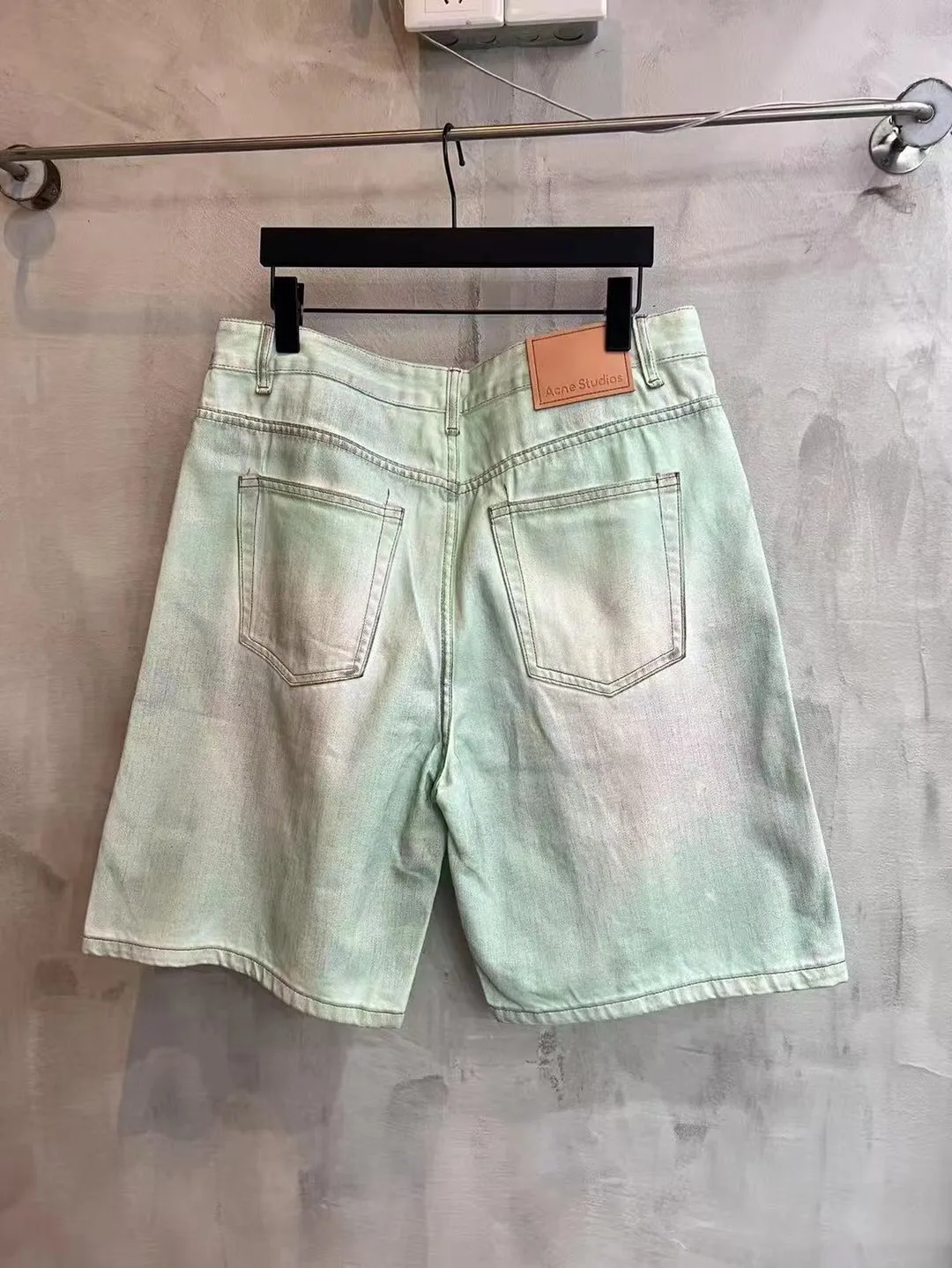 Distressed Mud-Dye Denim Shorts D22518639 — view 2