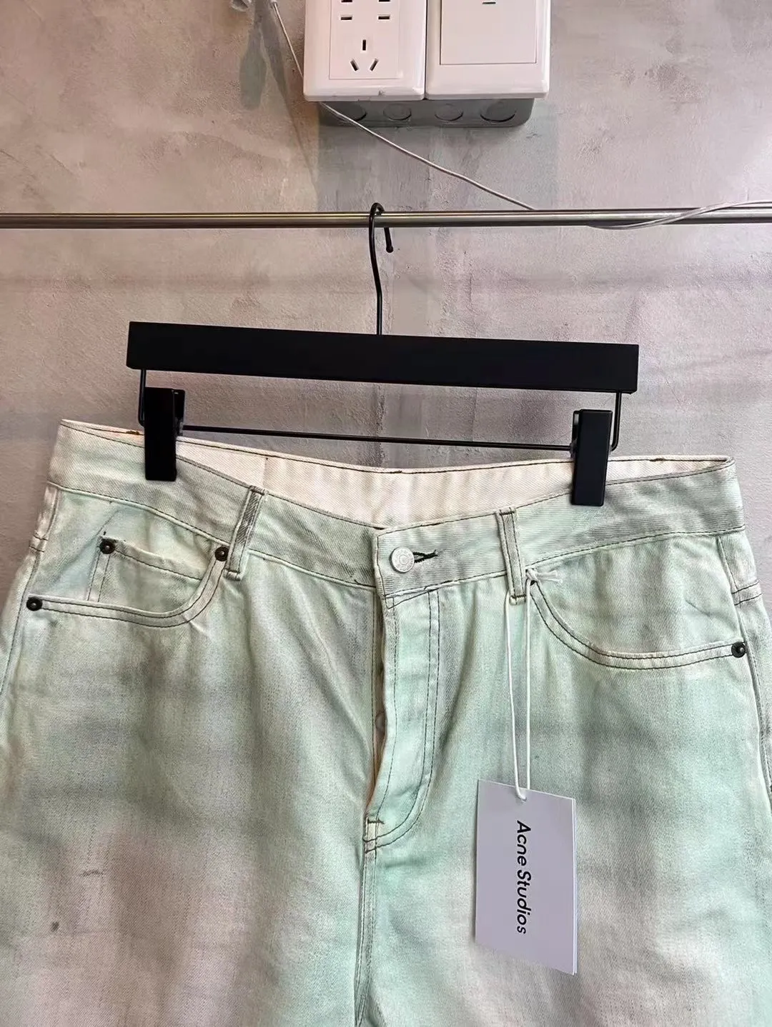 Distressed Mud-Dye Denim Shorts D22518639 — view 3