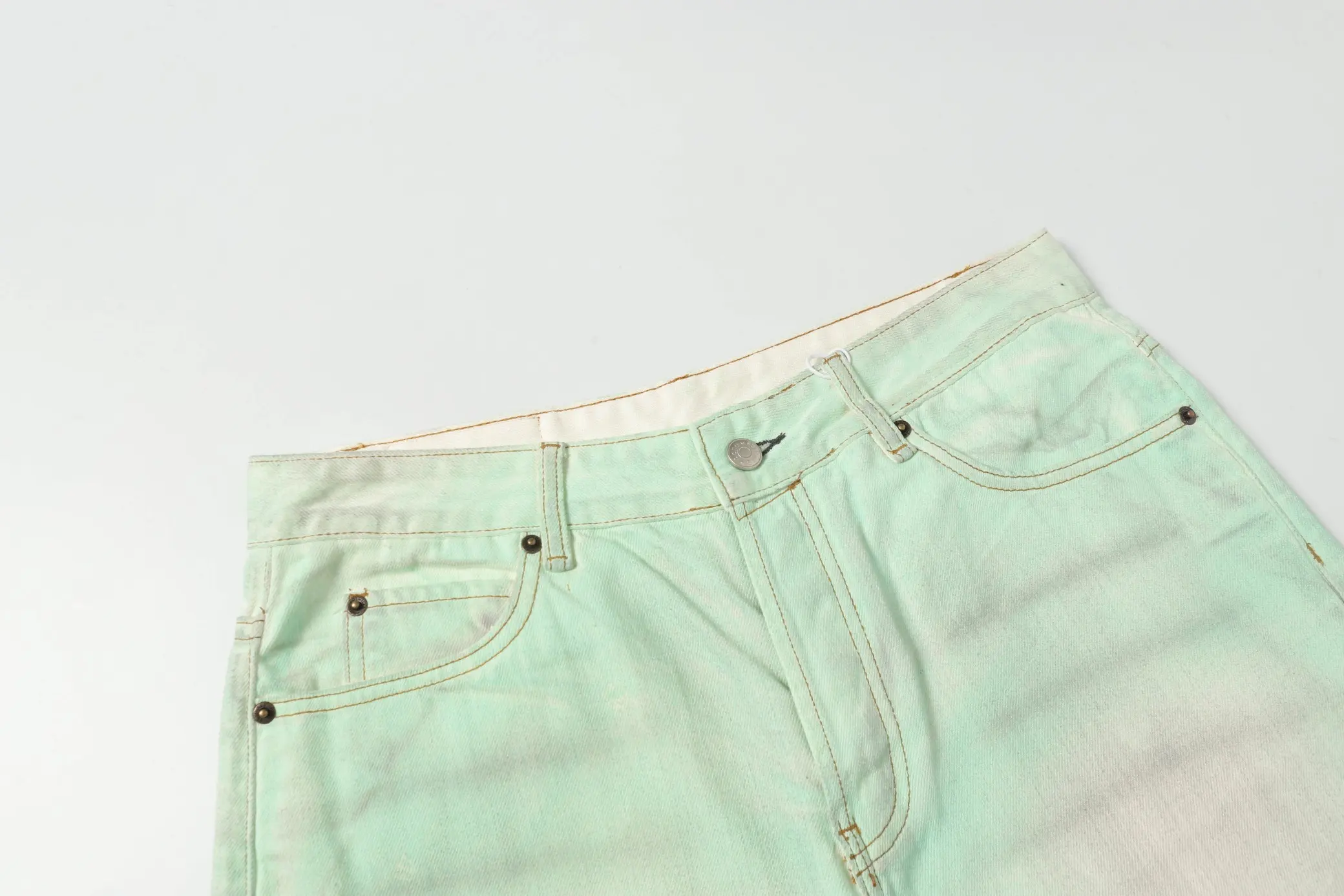 Distressed Mud-Dye Denim Shorts D22518639 — view 12