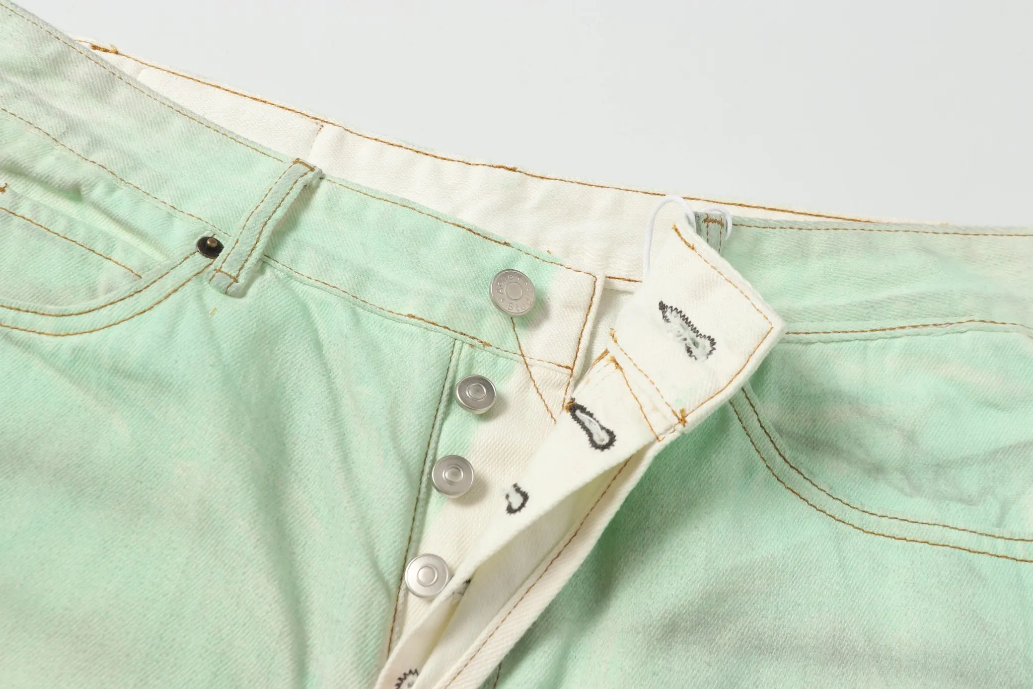 Distressed Mud-Dye Denim Shorts D22518639 — view 16
