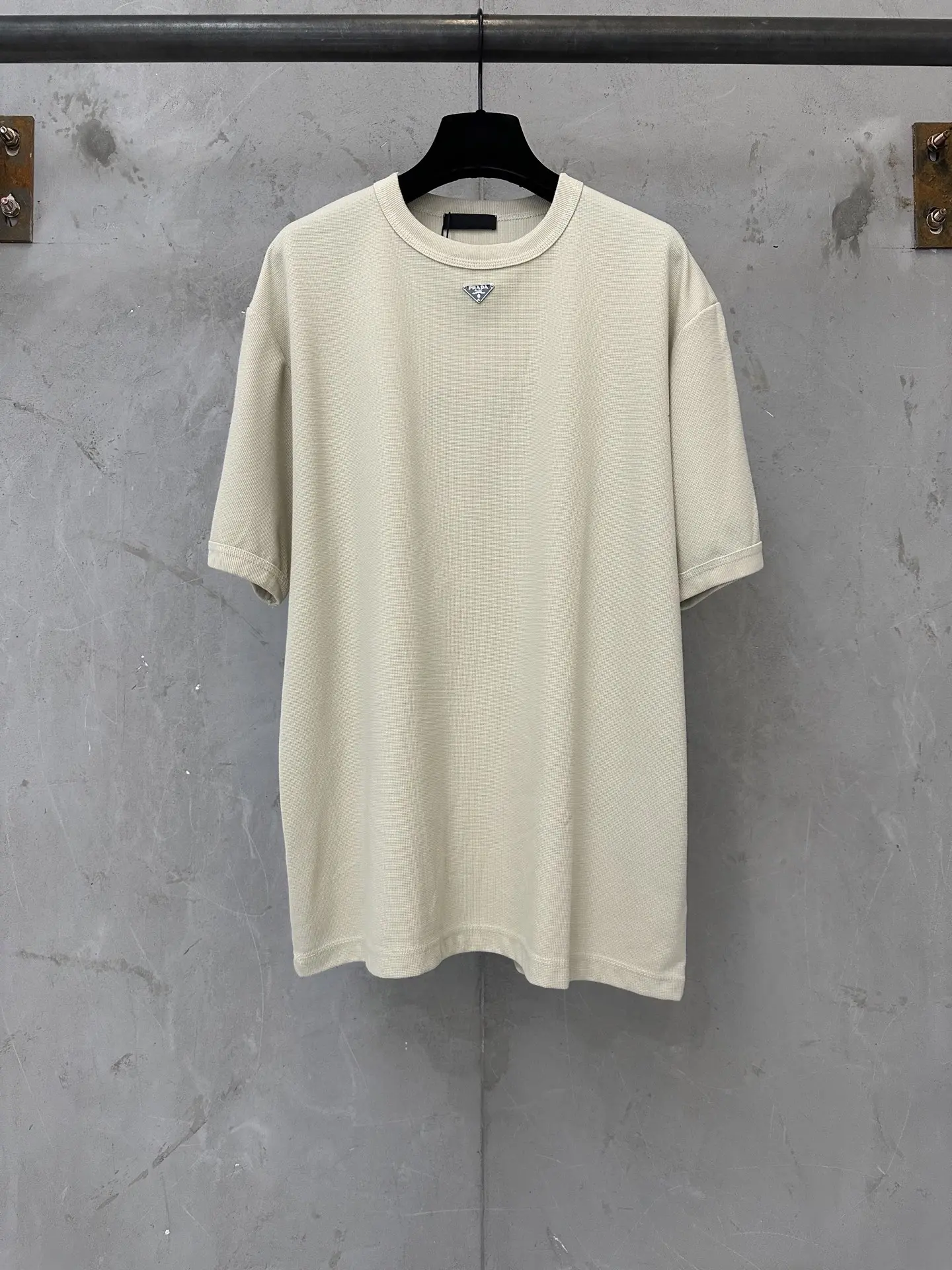 Logo-Plaque Waffle-Knit Cotton T-Shirt D16011355