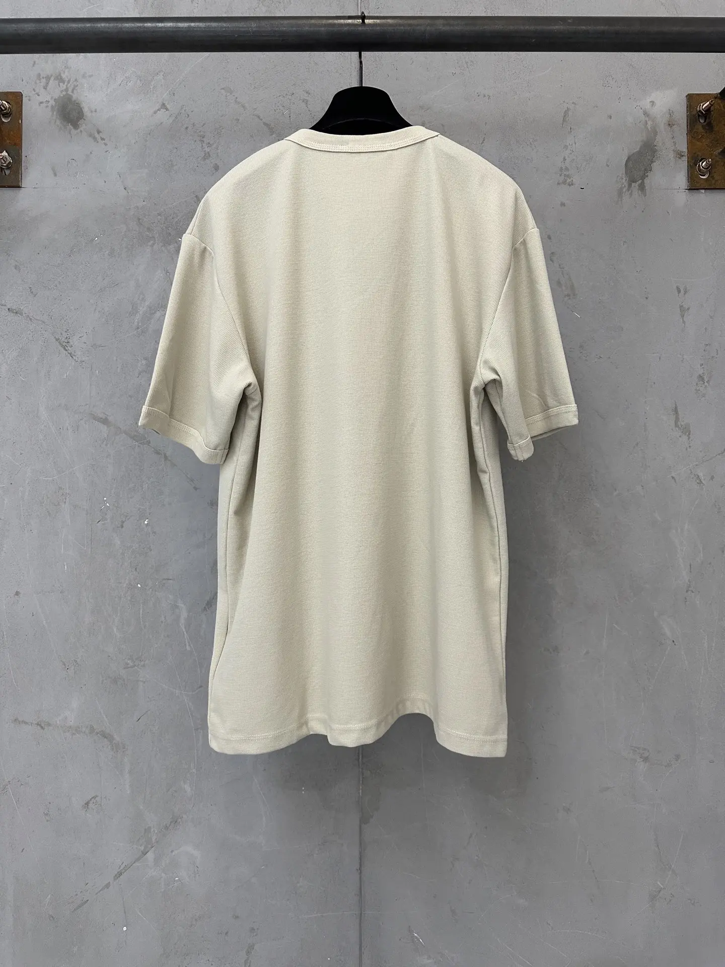Logo-Plaque Waffle-Knit Cotton T-Shirt D16011355 — view 2