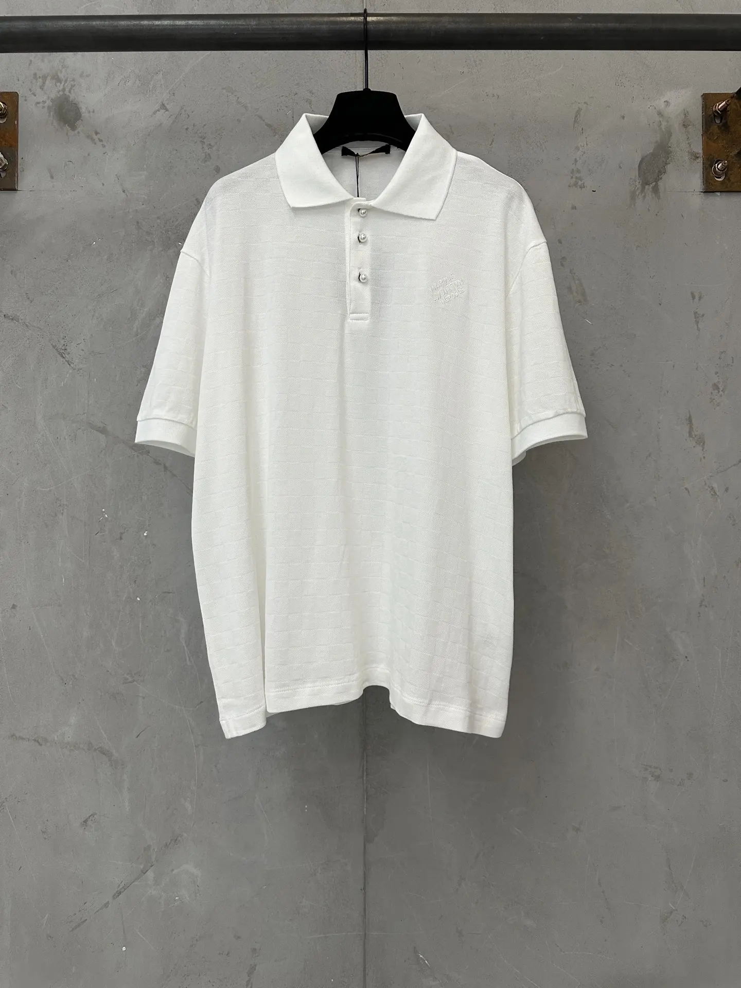 Embroidered Cotton Polo Shirt with Pearl Buttons D18511359