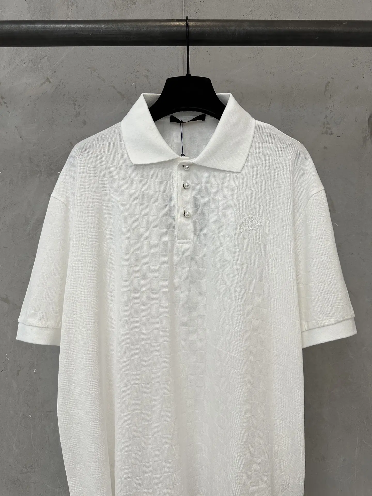 Embroidered Cotton Polo Shirt with Pearl Buttons D18511359 — view 3