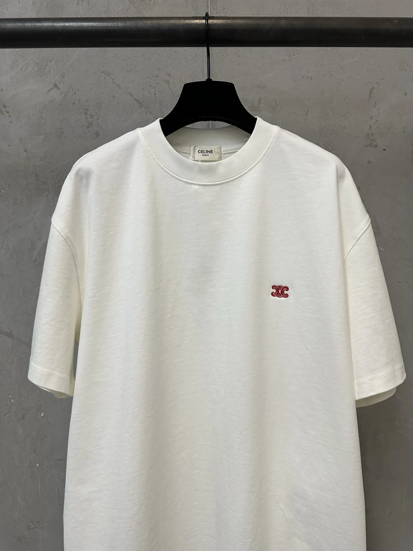 Triomphe Embroidered Heavyweight Cotton T-Shirt D19011187 — view 3