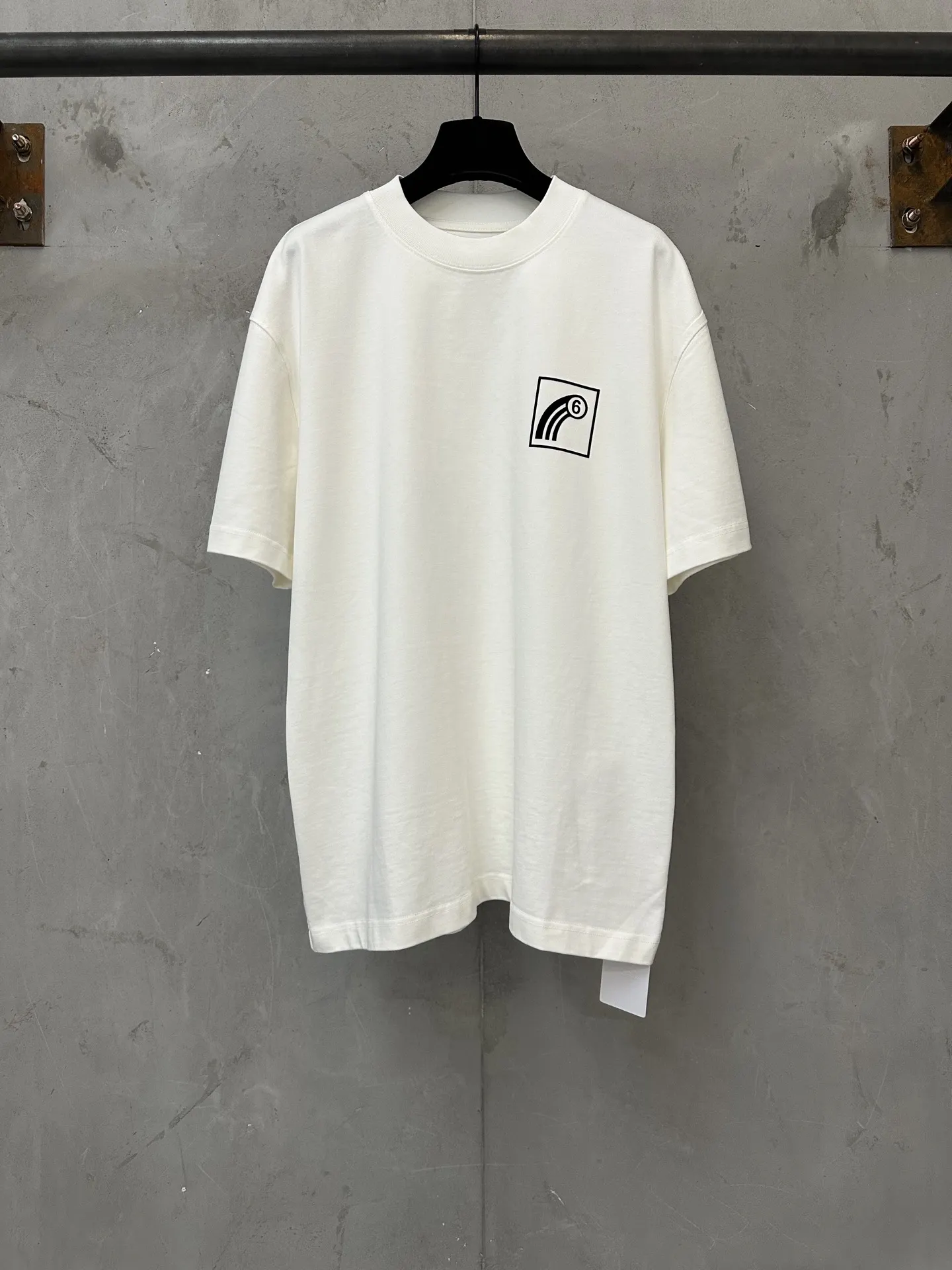 MM6 Logo Flocked Heavyweight Cotton T-Shirt D19523726