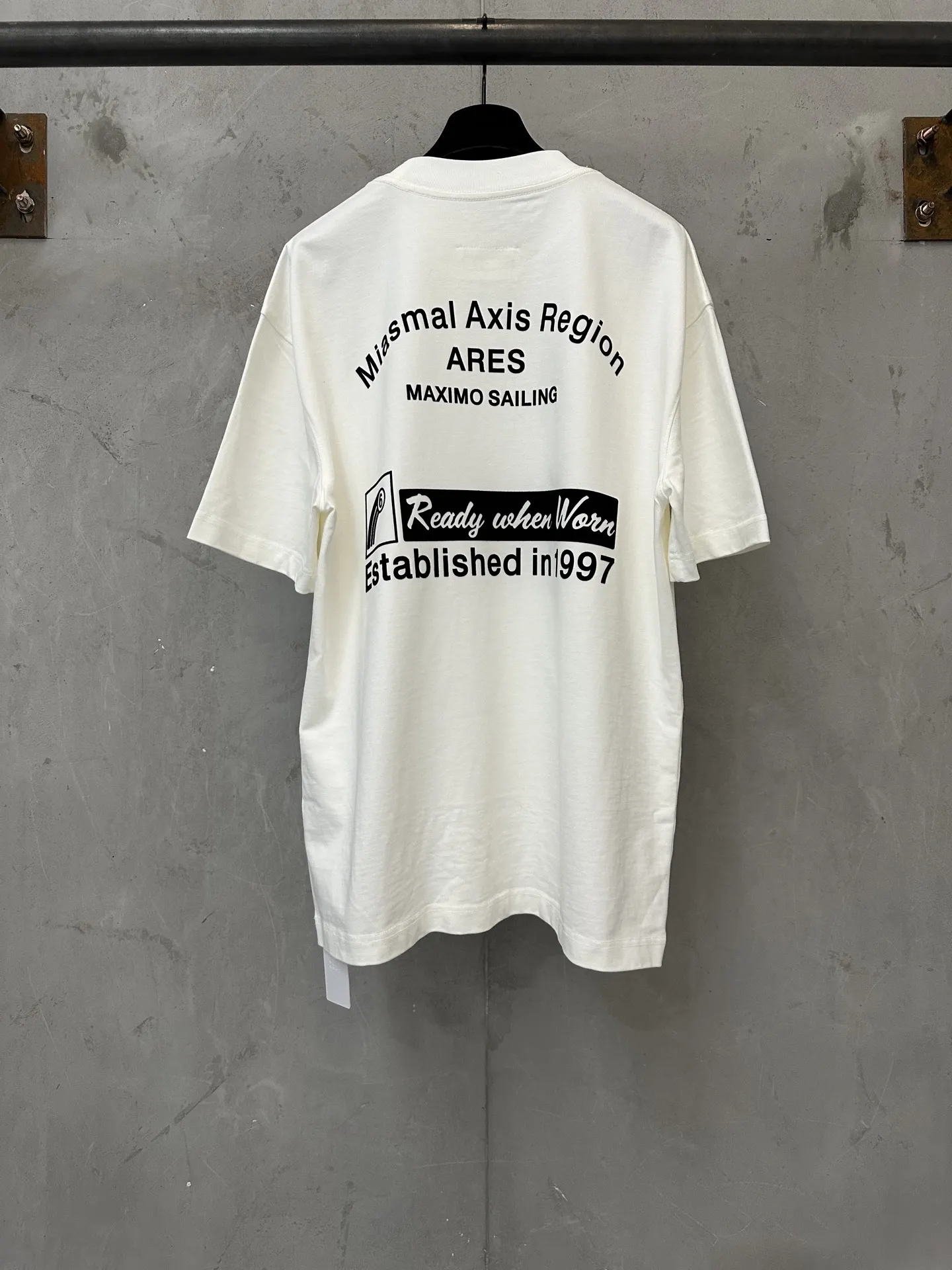 MM6 Logo Flocked Heavyweight Cotton T-Shirt D19523726 — view 2