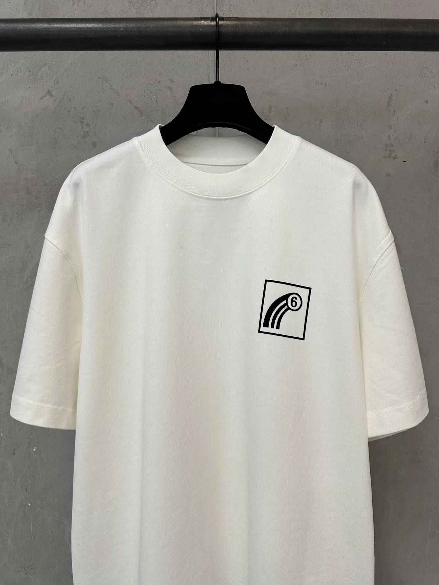 MM6 Logo Flocked Heavyweight Cotton T-Shirt D19523726 — view 3
