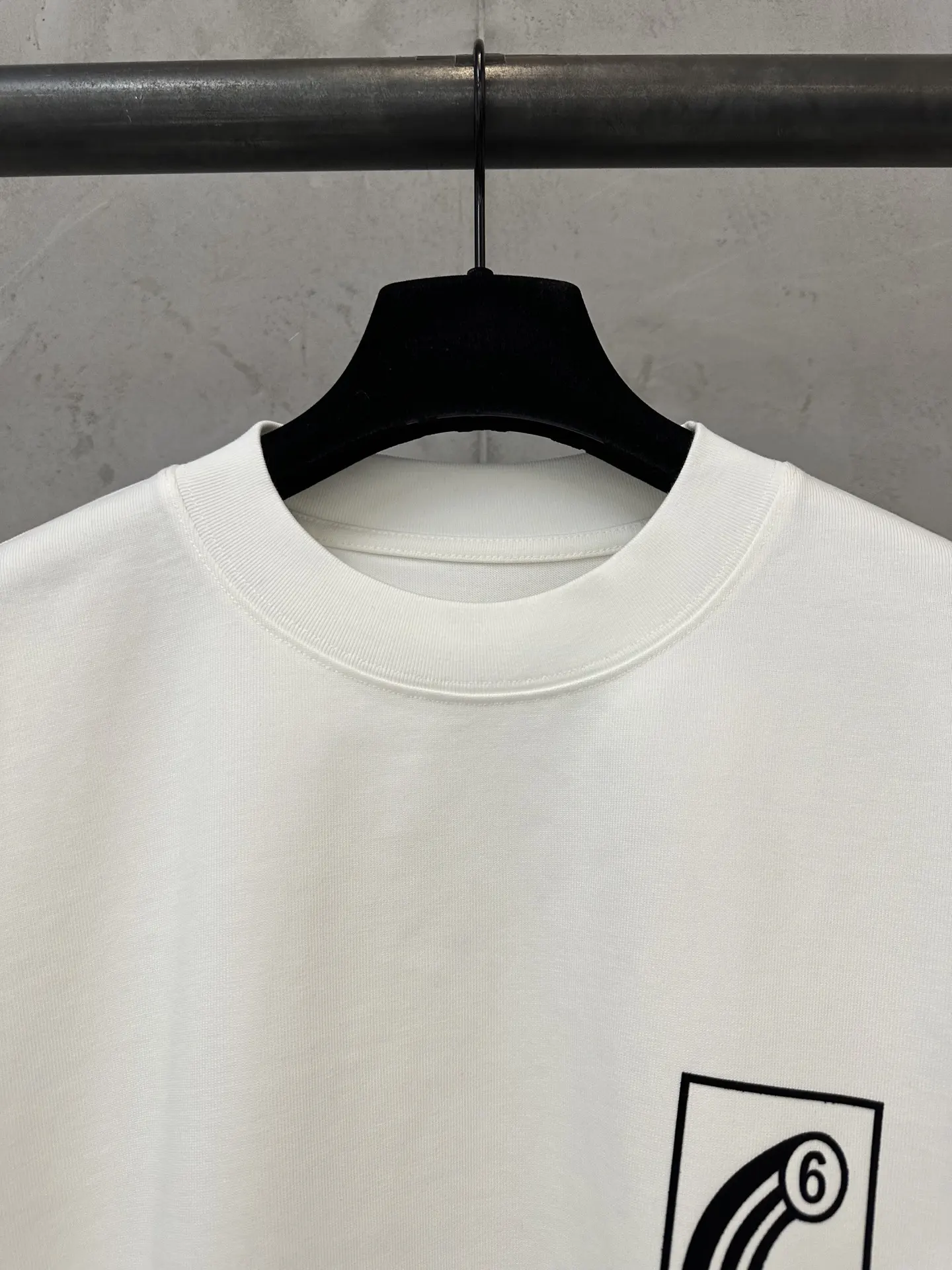 MM6 Logo Flocked Heavyweight Cotton T-Shirt D19523726 — view 5