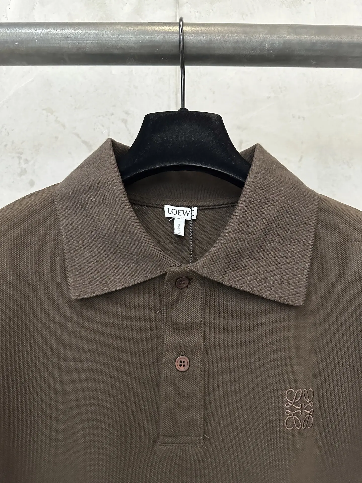 Anagram Embroidered Cotton-Piqué Polo Shirt D20511463 — view 5