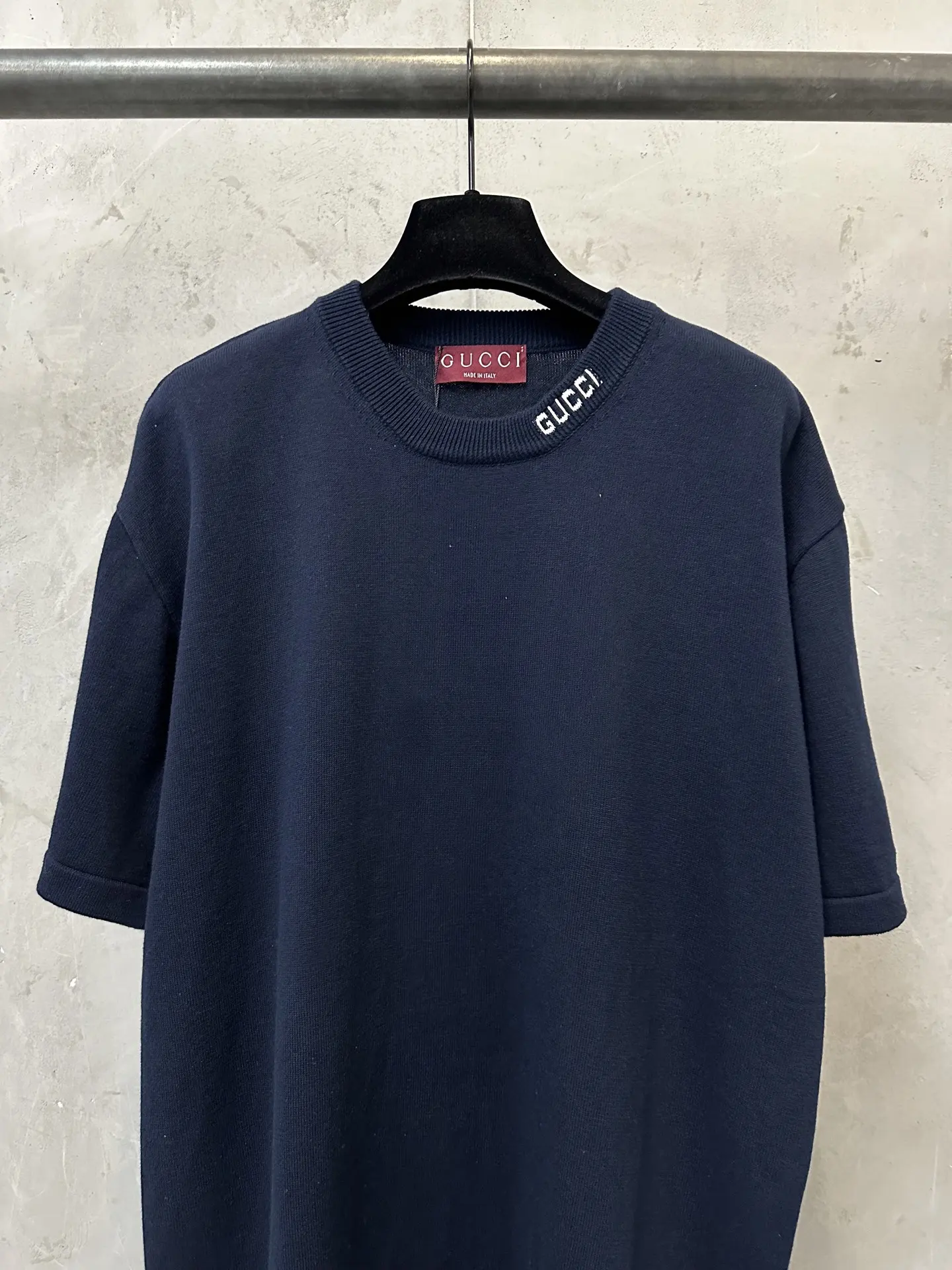 Logo-Jacquard Silk and Cotton Knit T-Shirt D21011170 — view 3