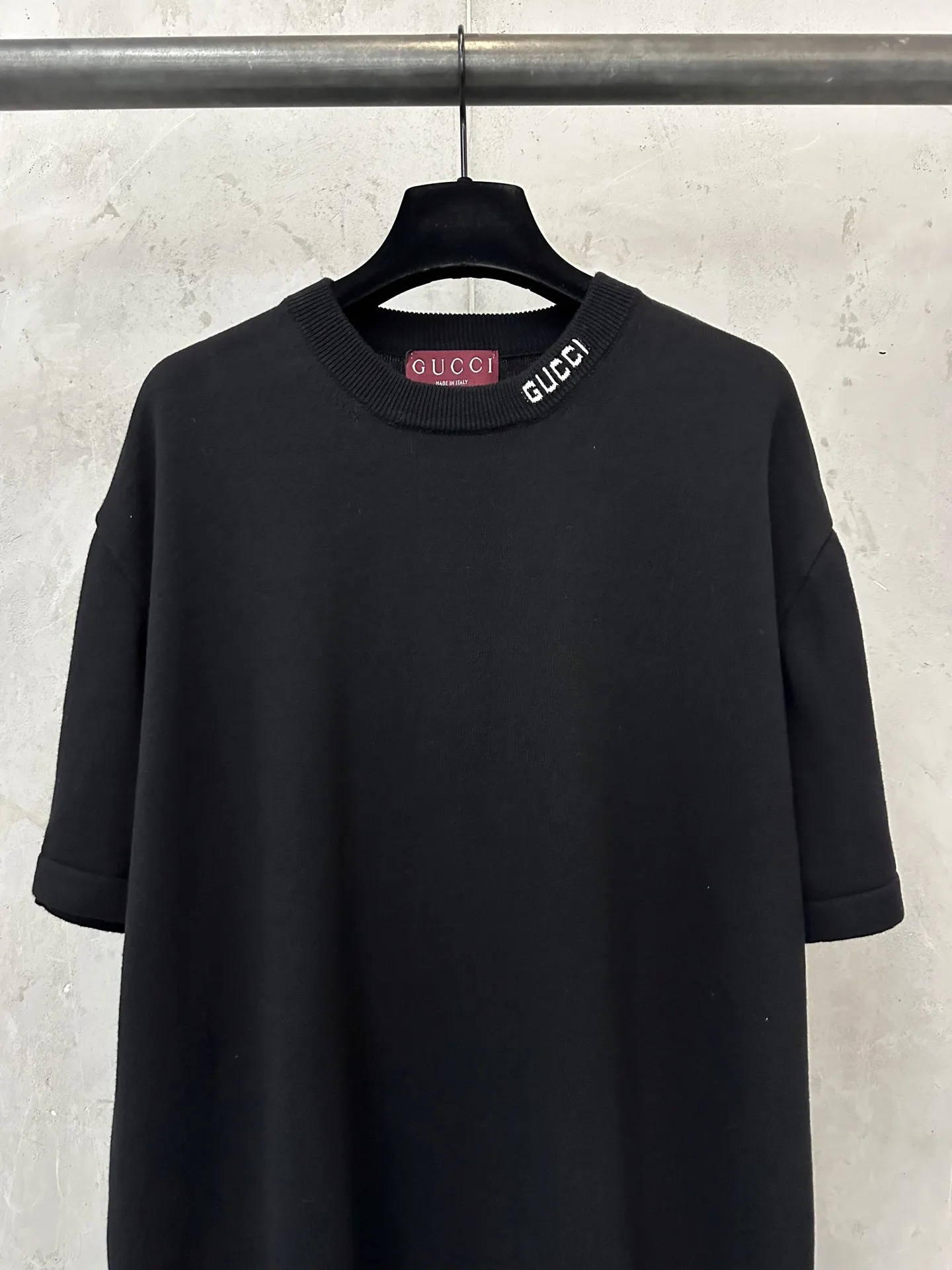 Logo-Jacquard Silk and Cotton Knit T-Shirt D21011172 — view 3