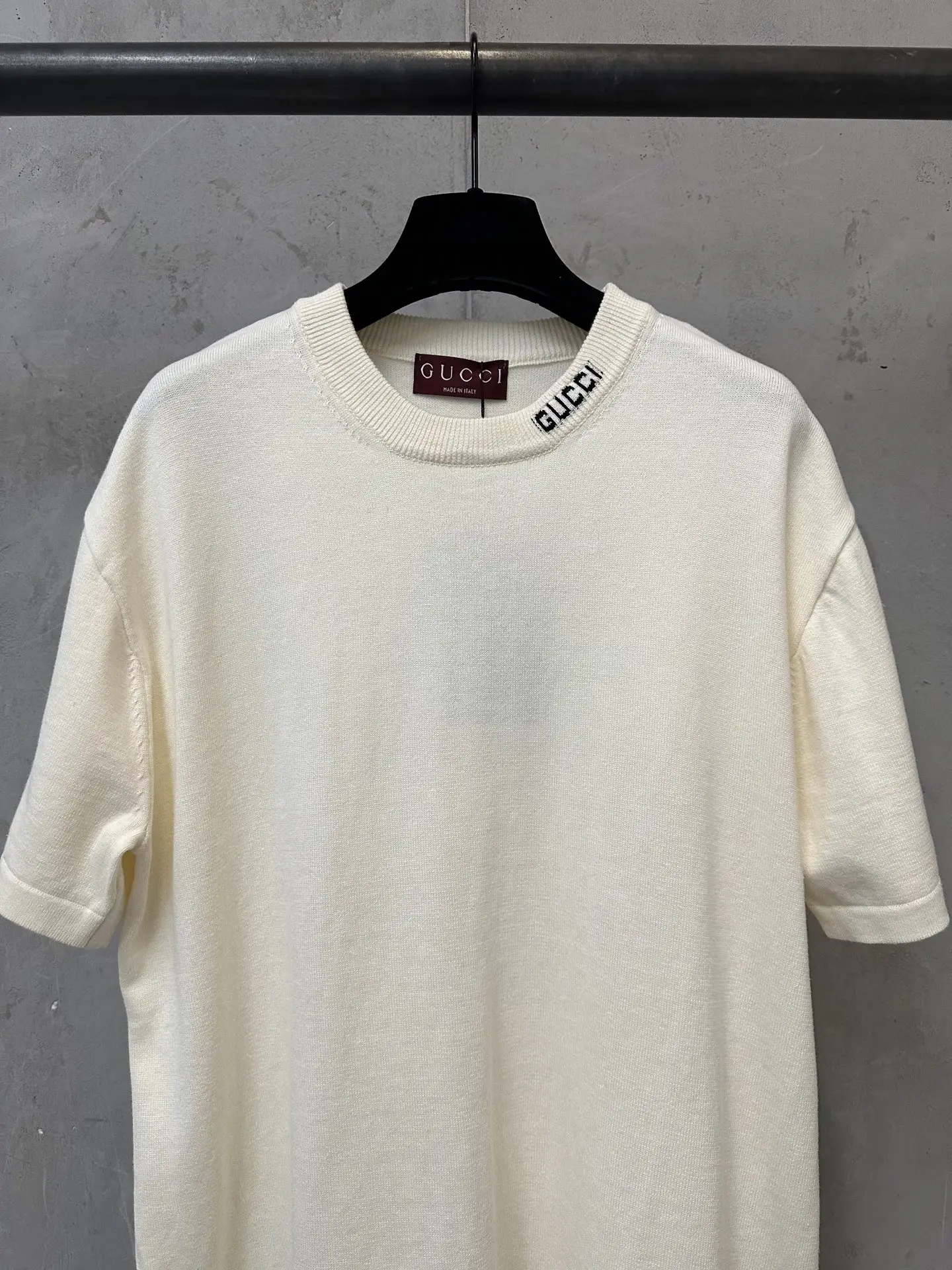 Logo-Jacquard Silk and Cotton-Blend Knit T-Shirt D21011171 — view 3
