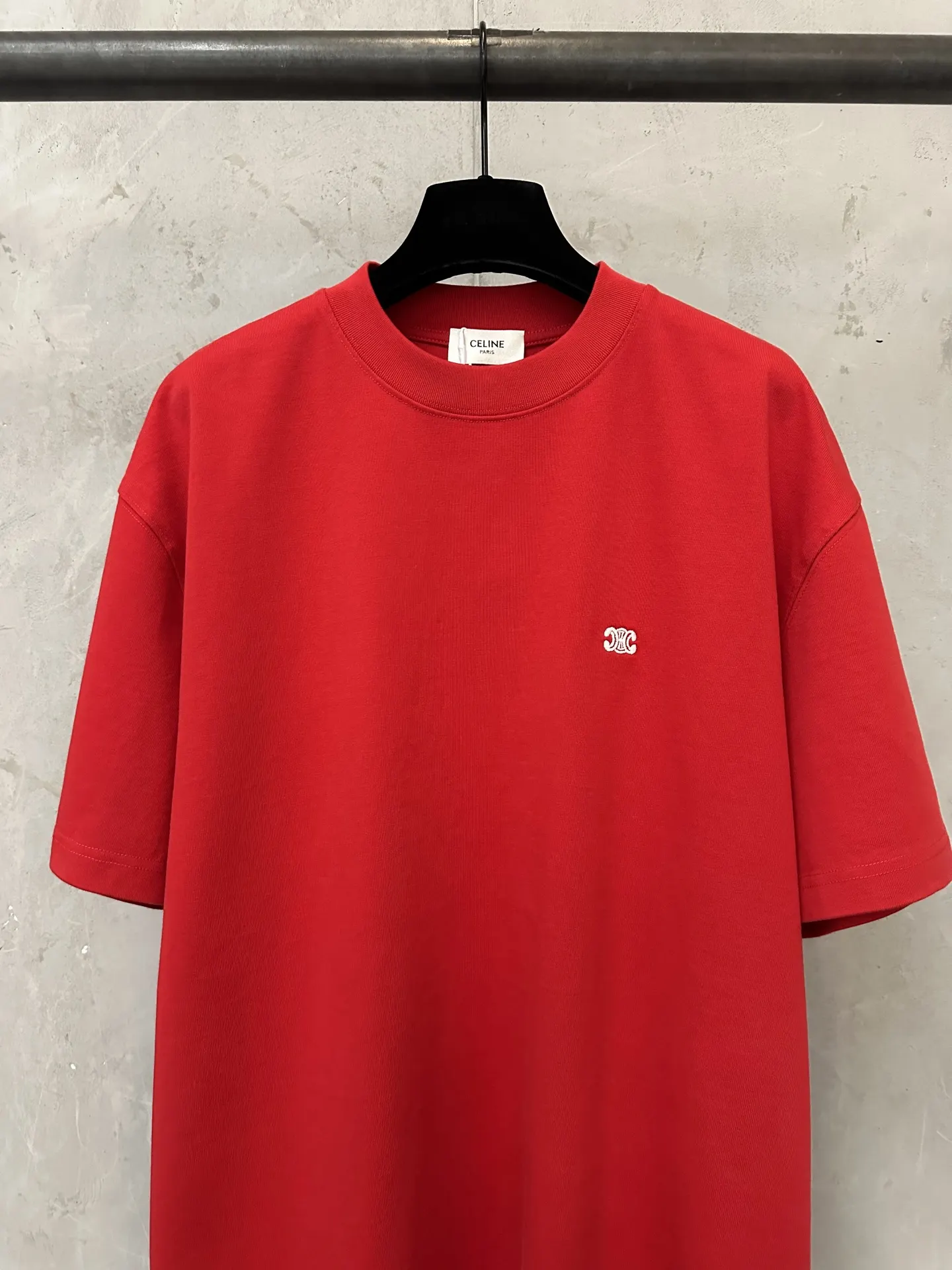 Triomphe Logo Embroidered Heavyweight Cotton T-Shirt D21018931 — view 3