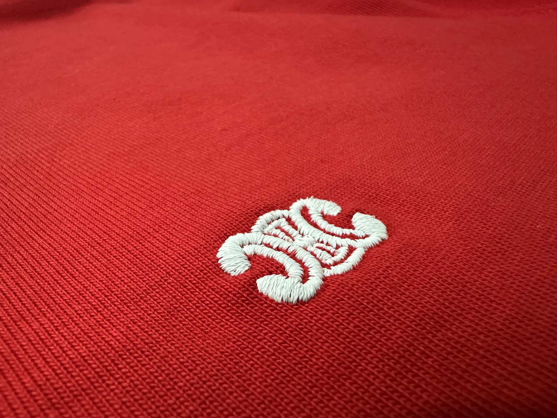 Triomphe Logo Embroidered Heavyweight Cotton T-Shirt D21018931 — view 8
