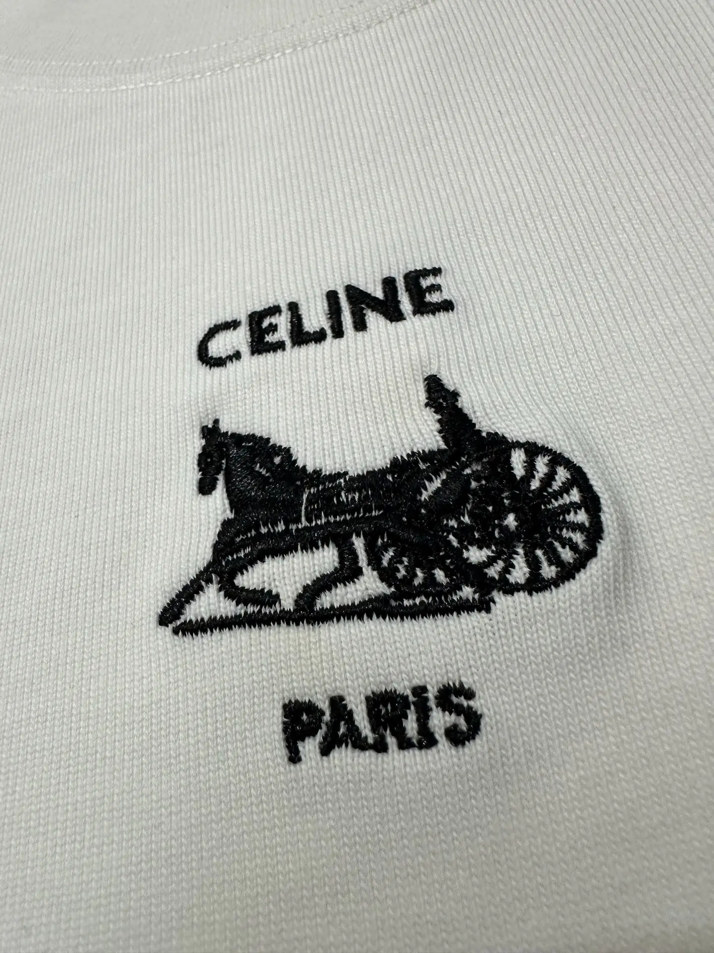 Triomphe Carriage Logo Heavyweight Cotton T-Shirt D21018852 — view 7