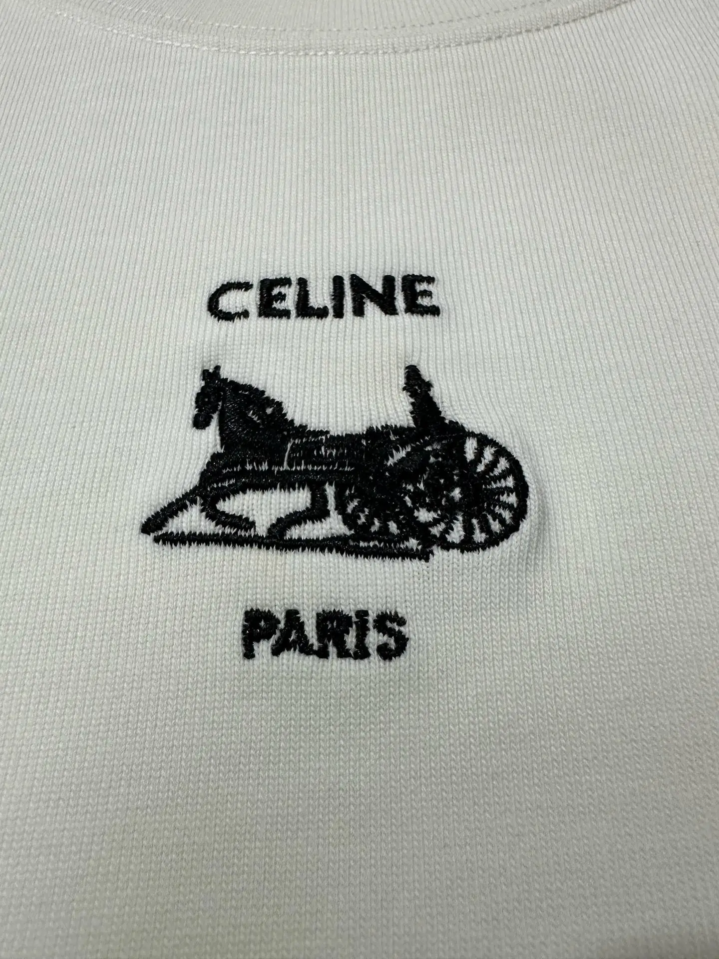 Triomphe Carriage Logo Heavyweight Cotton T-Shirt D21018852 — view 8