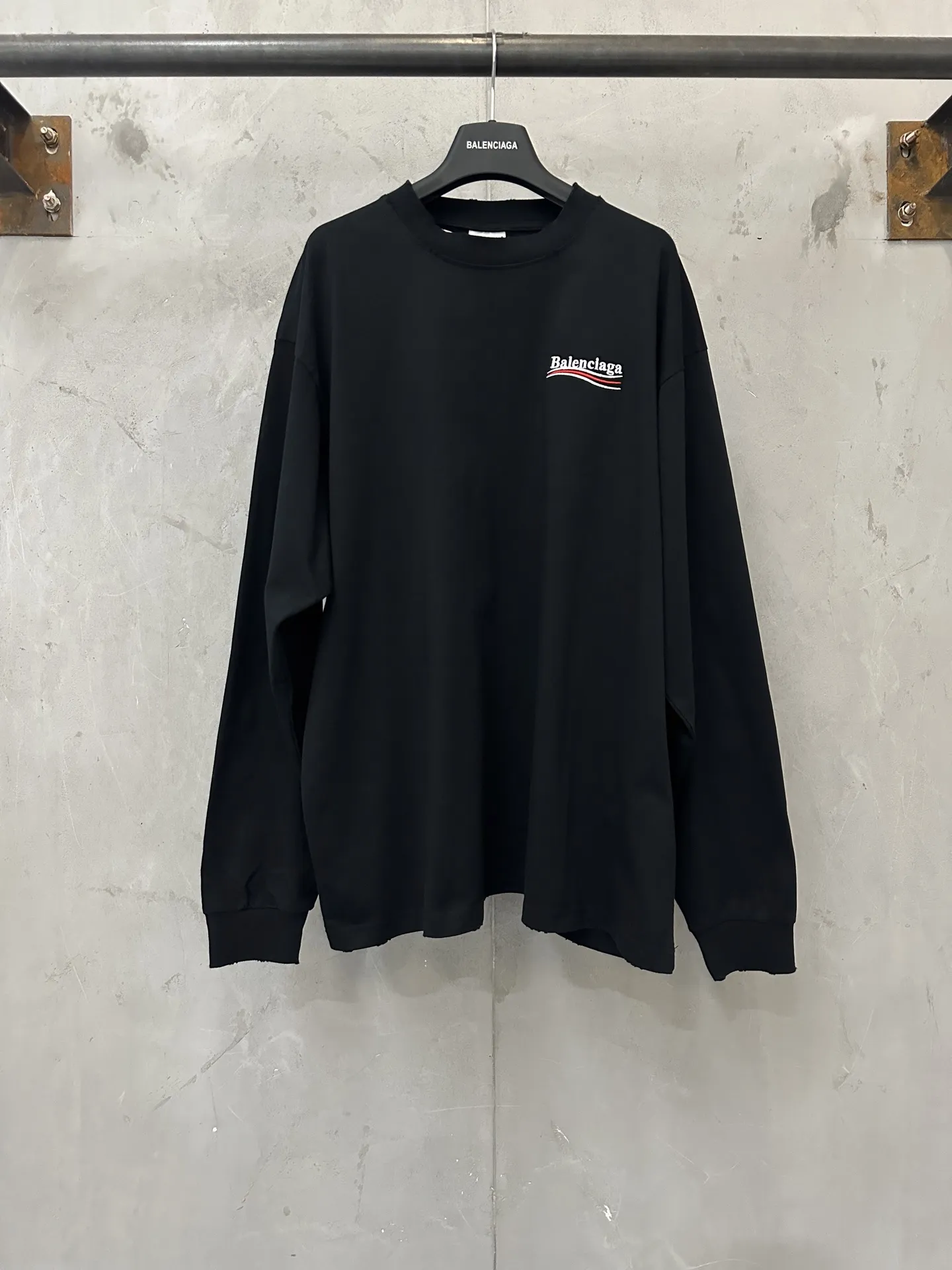Political Campaign Embroidered Long-Sleeve T-Shirt D23020648