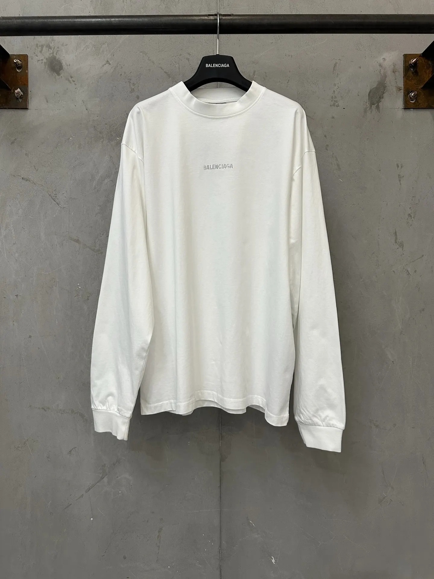 Rhinestone Logo Long-Sleeve T-Shirt D23023153