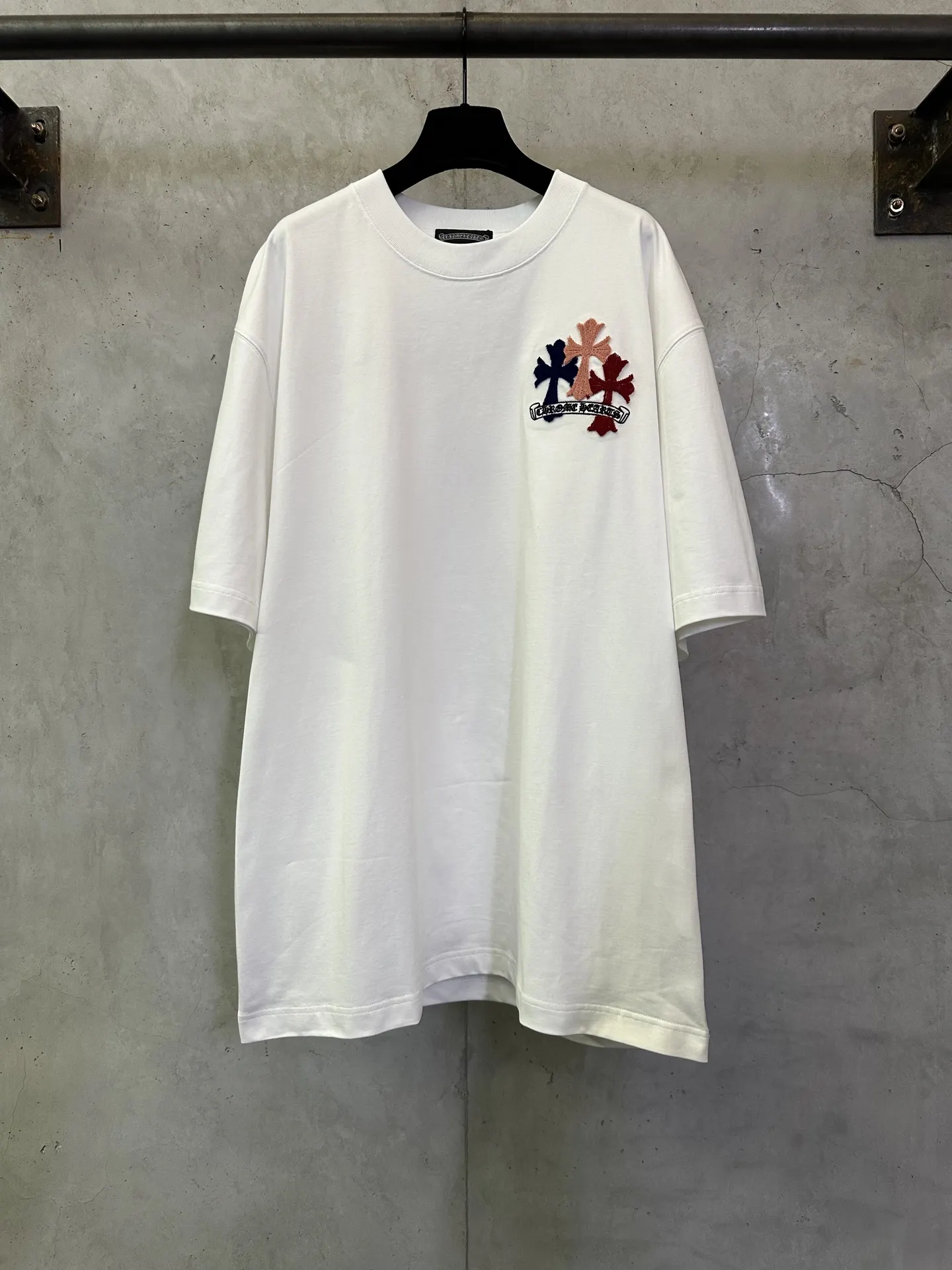 Embroidered Cross Logo Cotton T-Shirt D23012425