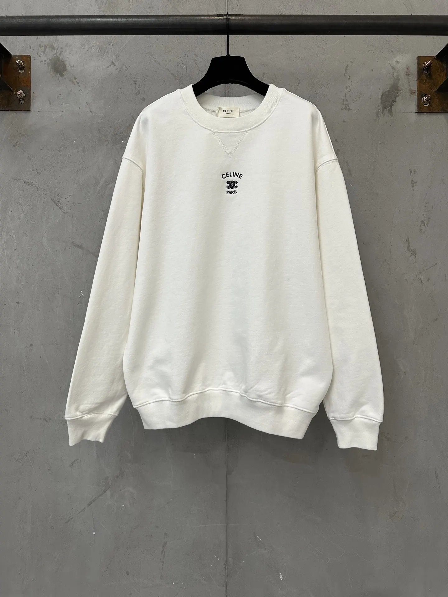 Triomphe Logo Embroidered Cotton Sweatshirt D26023112