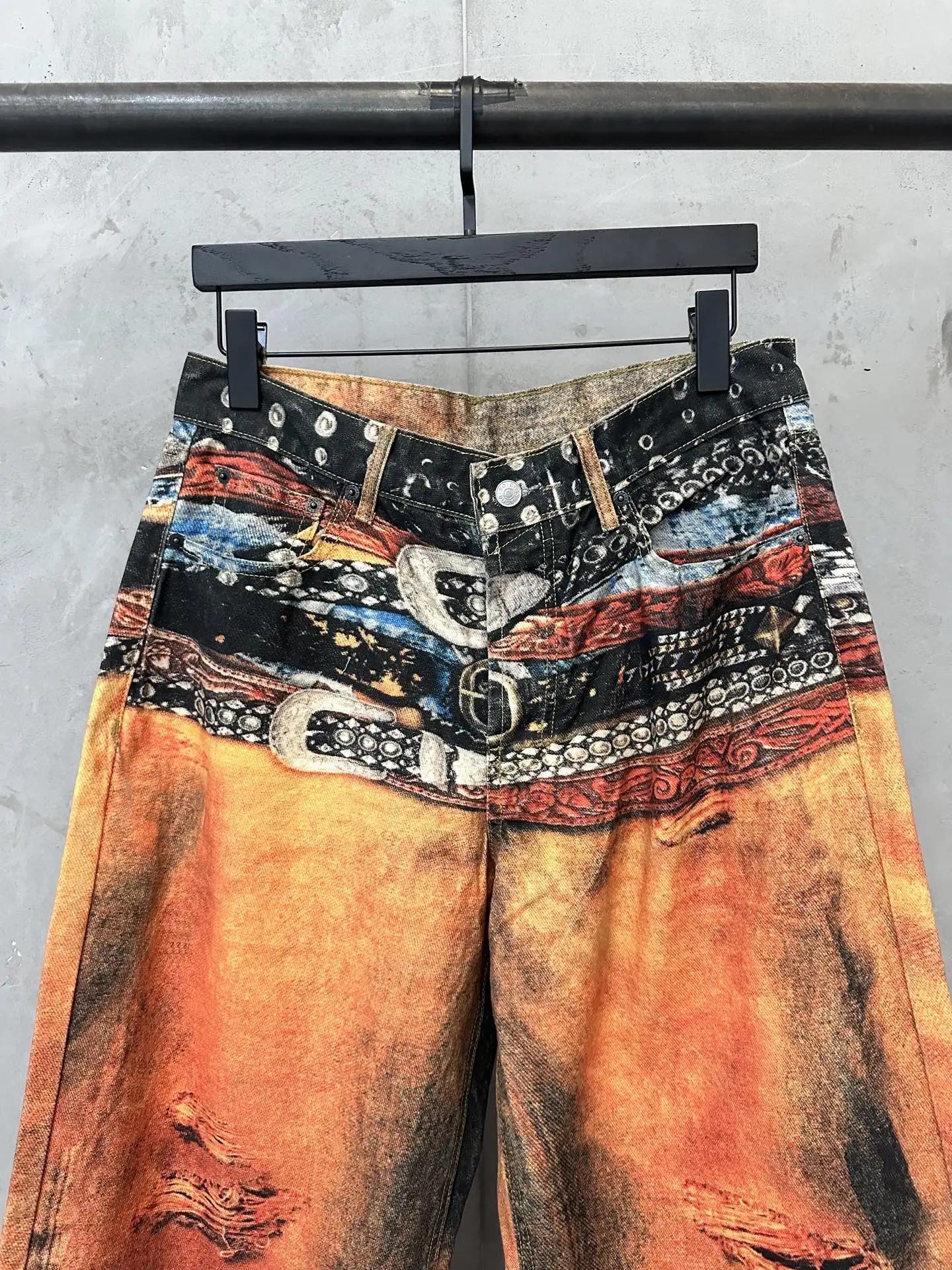 Trompe L'oeil Print Wide-Leg Jeans D31022226 — view 3