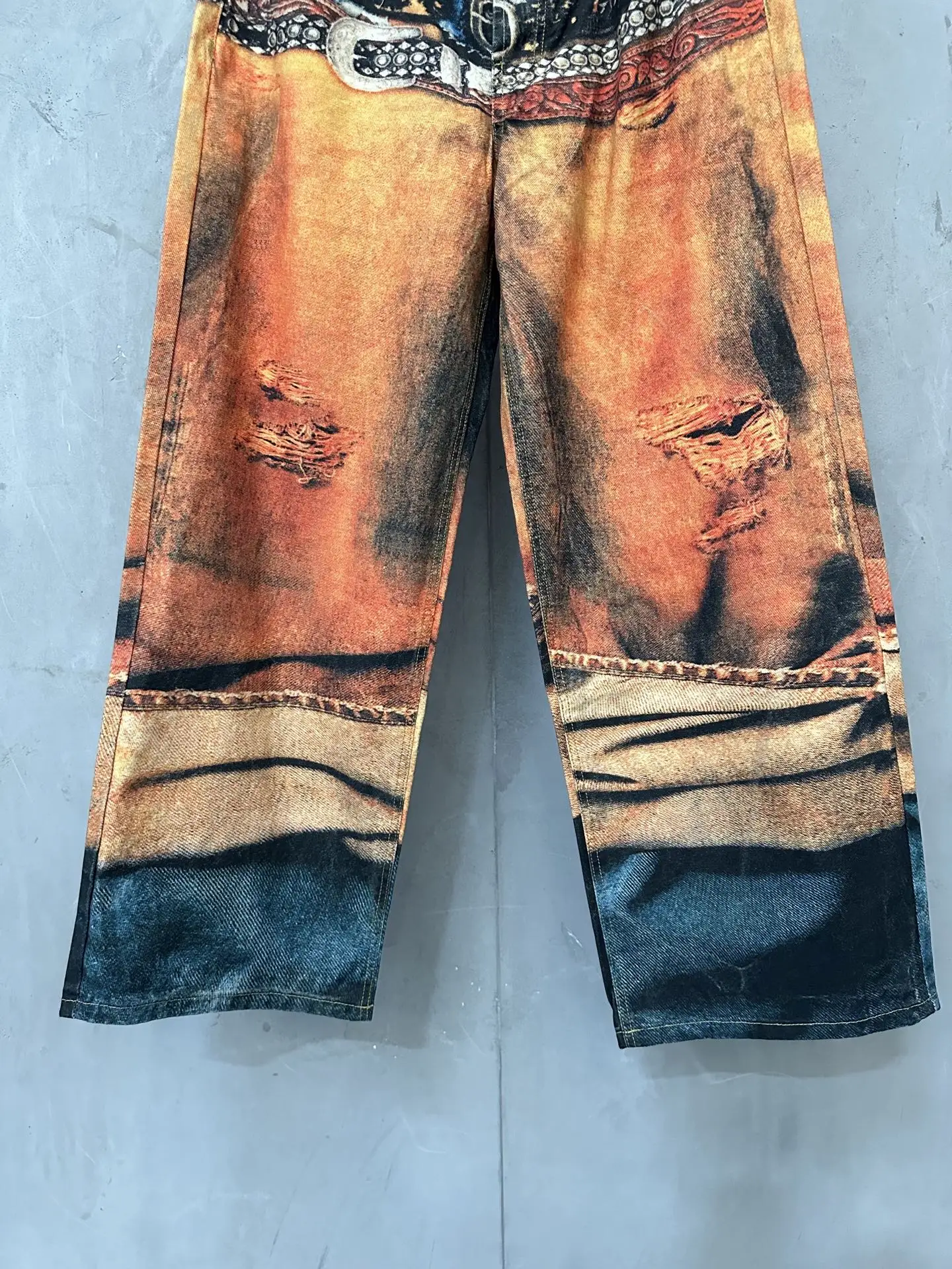 Trompe L'oeil Print Wide-Leg Jeans D31022226 — view 4