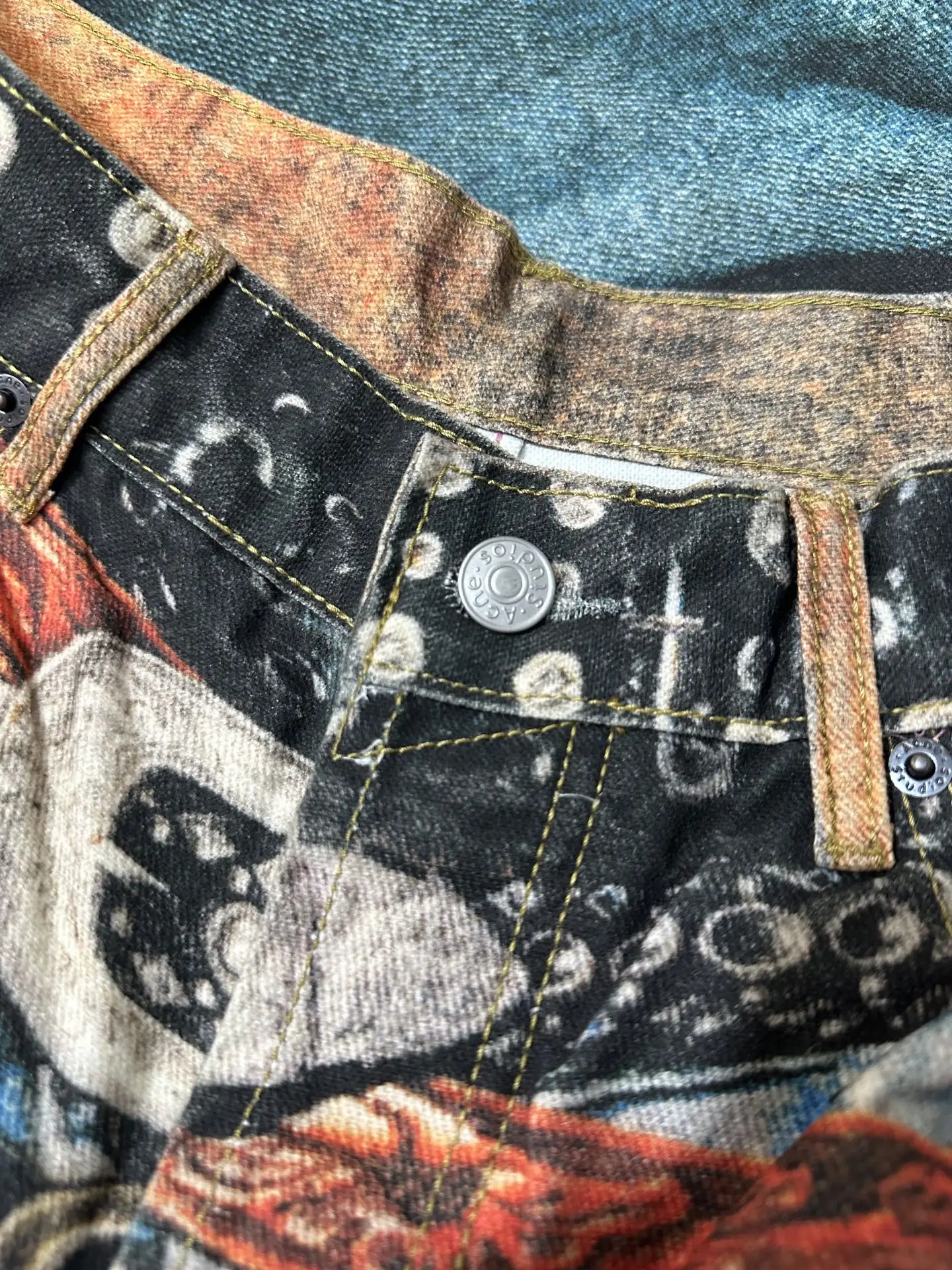 Trompe L'oeil Print Wide-Leg Jeans D31022226 — view 5