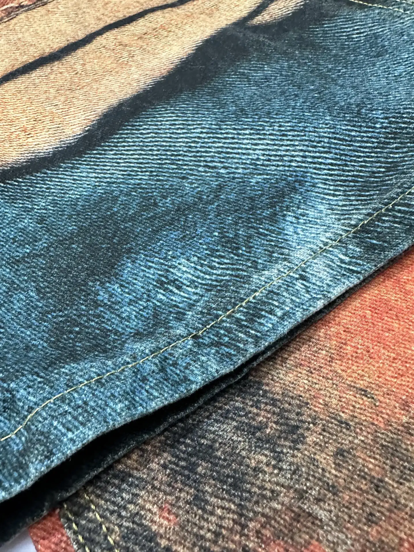 Trompe L'oeil Print Wide-Leg Jeans D31022226 — view 8