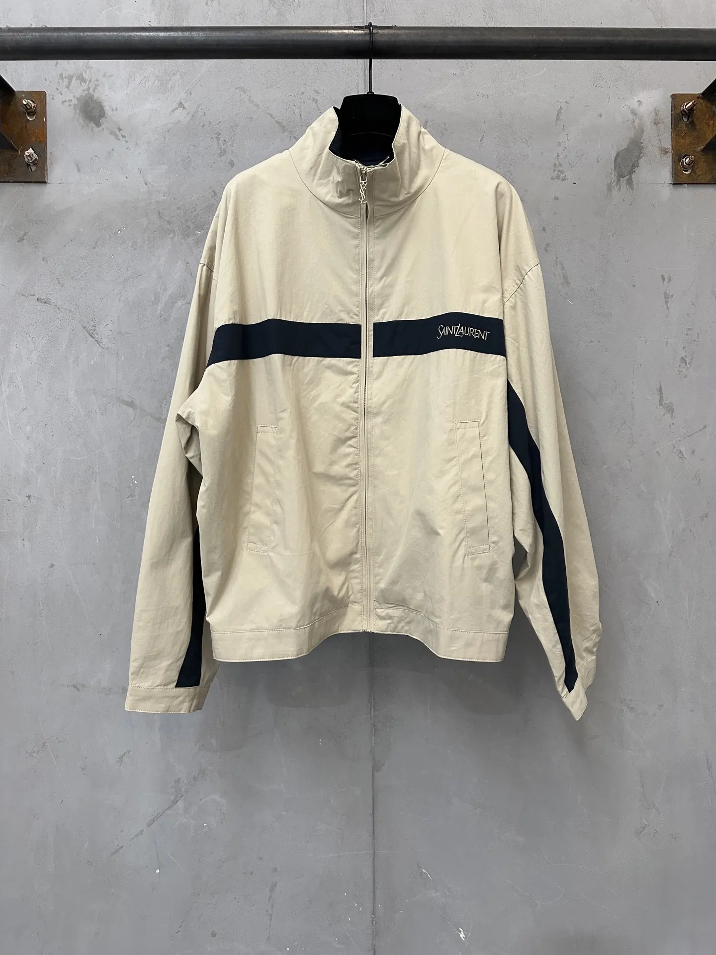 Embroidered Cotton Canvas Zip-Up Jacket D33020501