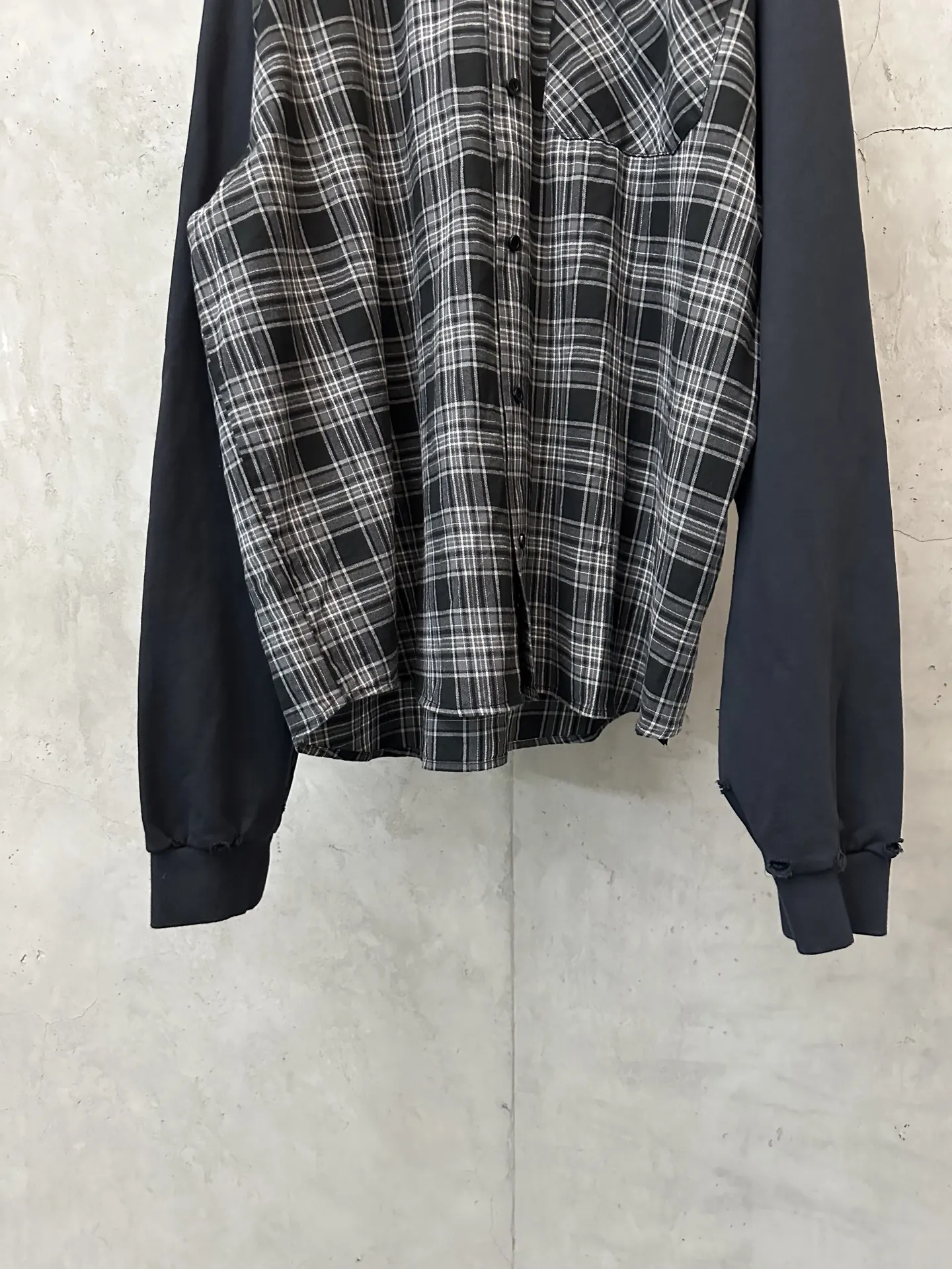 Panelled Checked Hooded Jacket D40011923 — view 4