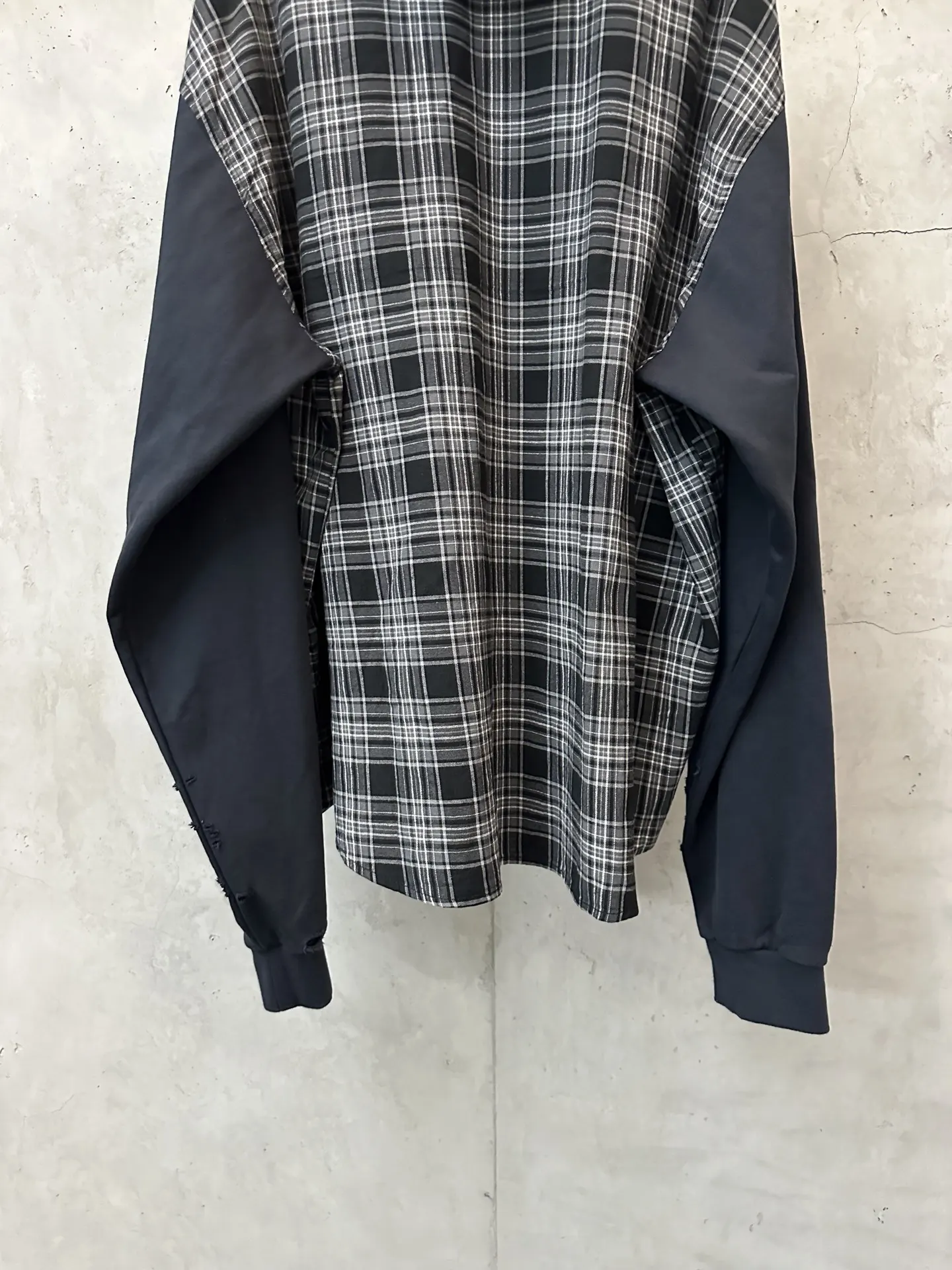 Panelled Checked Hooded Jacket D40011923 — view 6