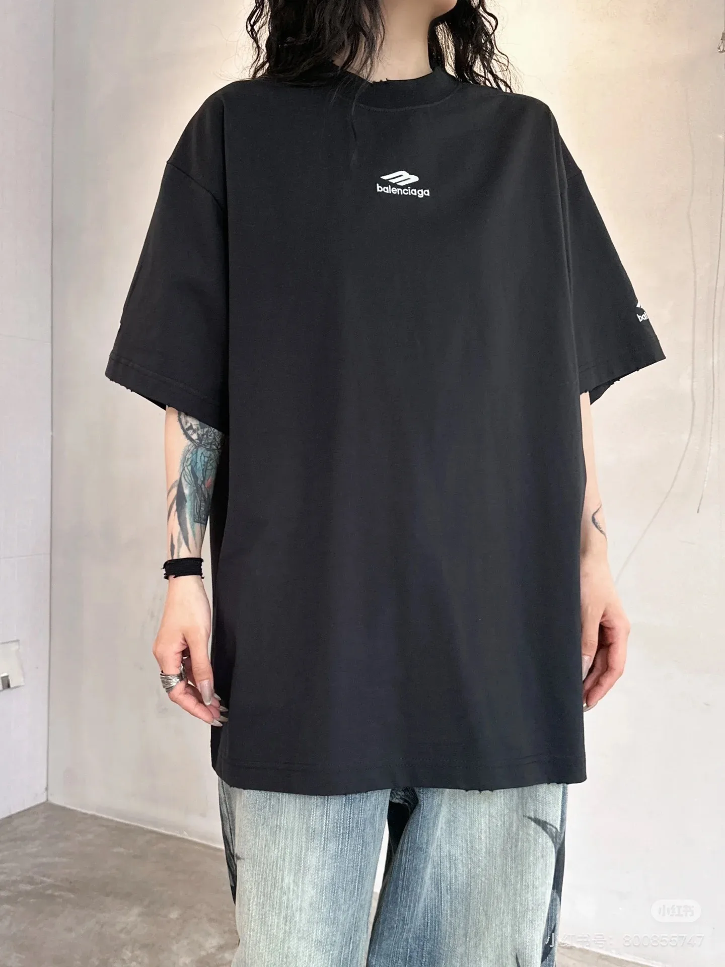 Logo Embroidery Oversized Cotton T-Shirt D15018722 — view 2