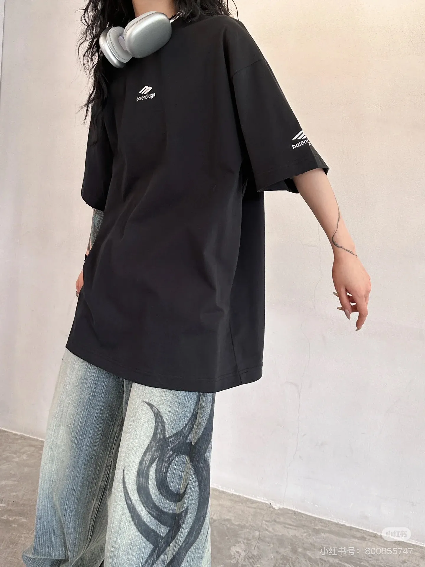 Logo Embroidery Oversized Cotton T-Shirt D15018722 — view 5