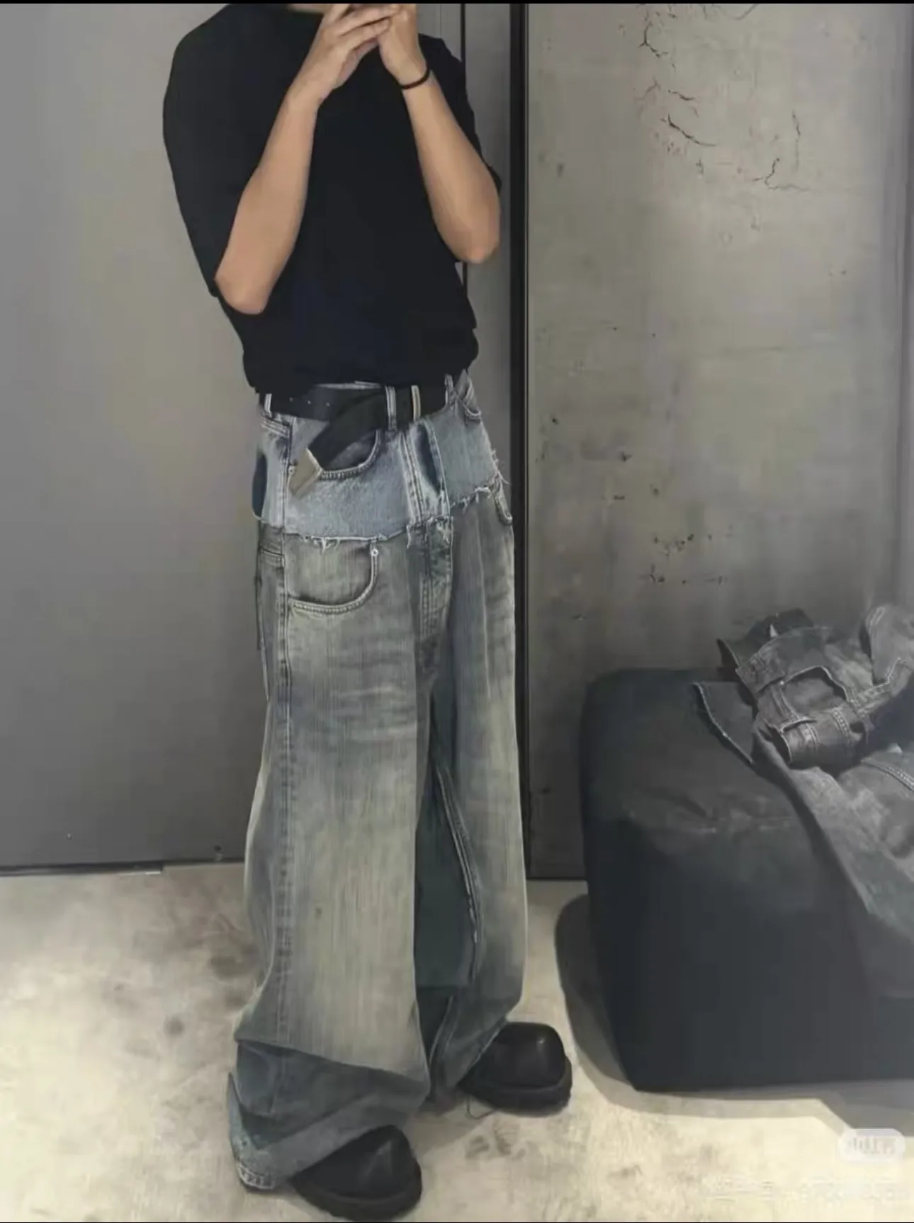 Panelled Wide-Leg Denim Jeans D28018617 — view 5