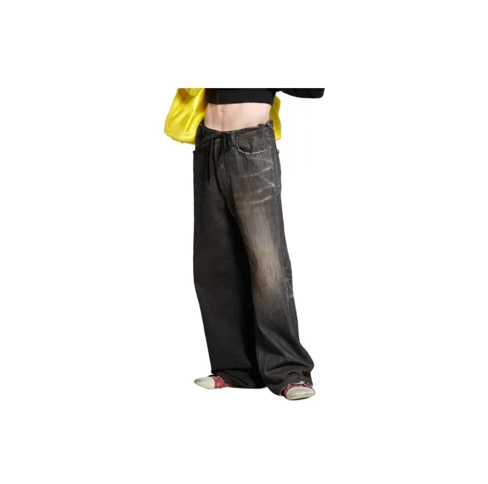 Asymmetric Paneled Straight-Leg Jeans D23520560 — view 6