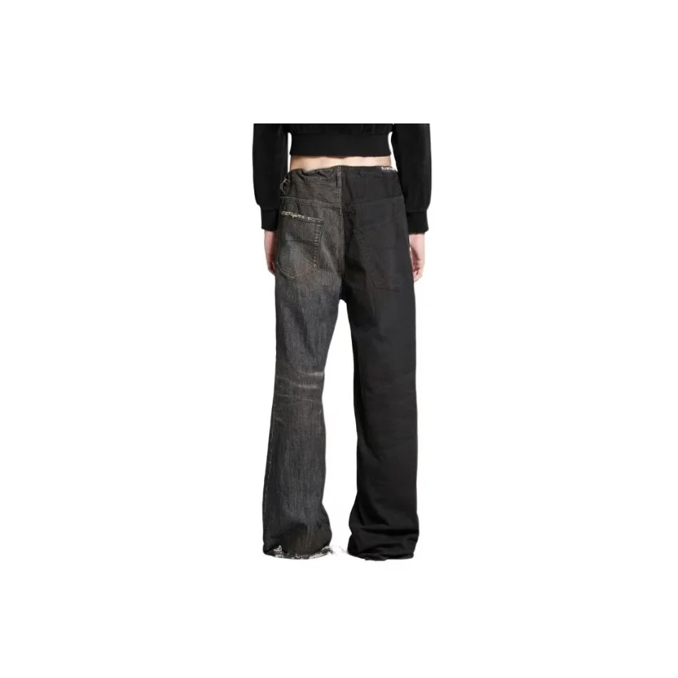 Asymmetric Paneled Straight-Leg Jeans D23520560 — view 8