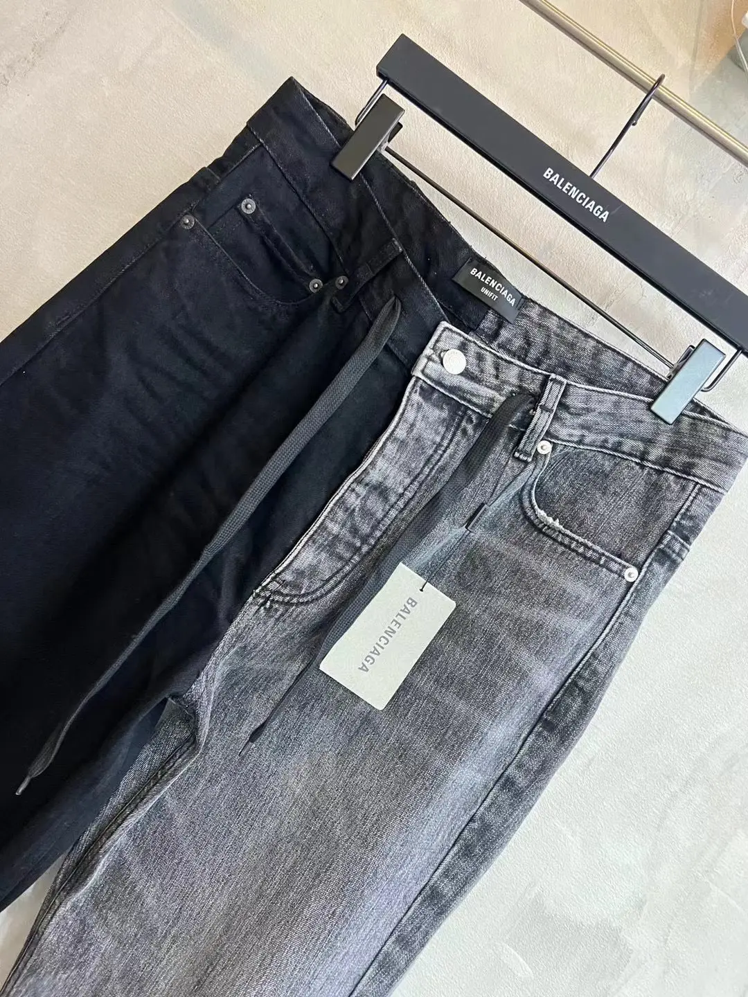 Asymmetric Paneled Straight-Leg Jeans D23520560 — view 13