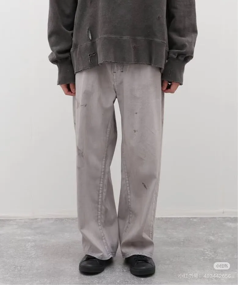 Ancellm Distressed Wide-Leg Denim Trousers D20520565 — view 4