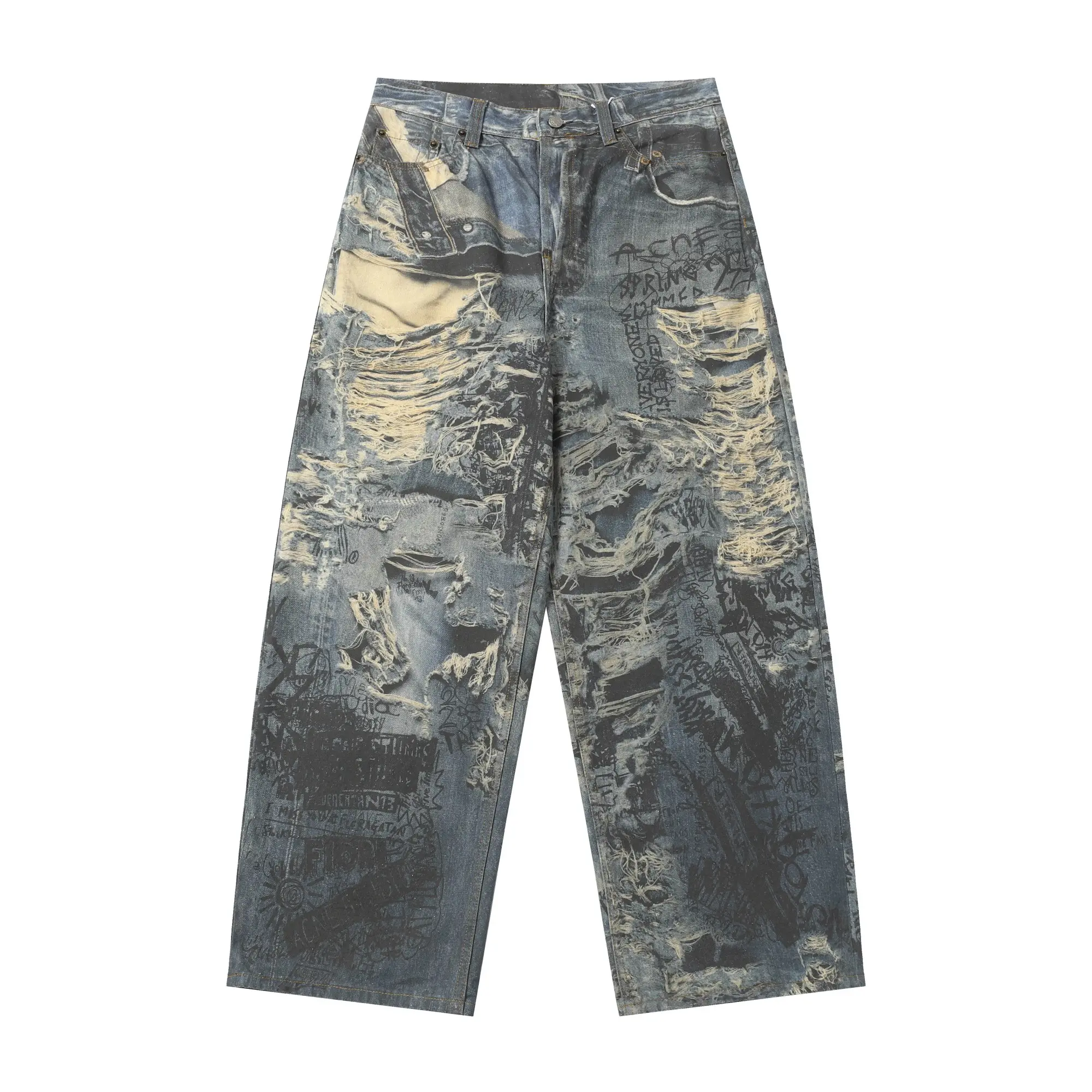 Digital Print Wide-Leg Jeans D25518638 — view 10