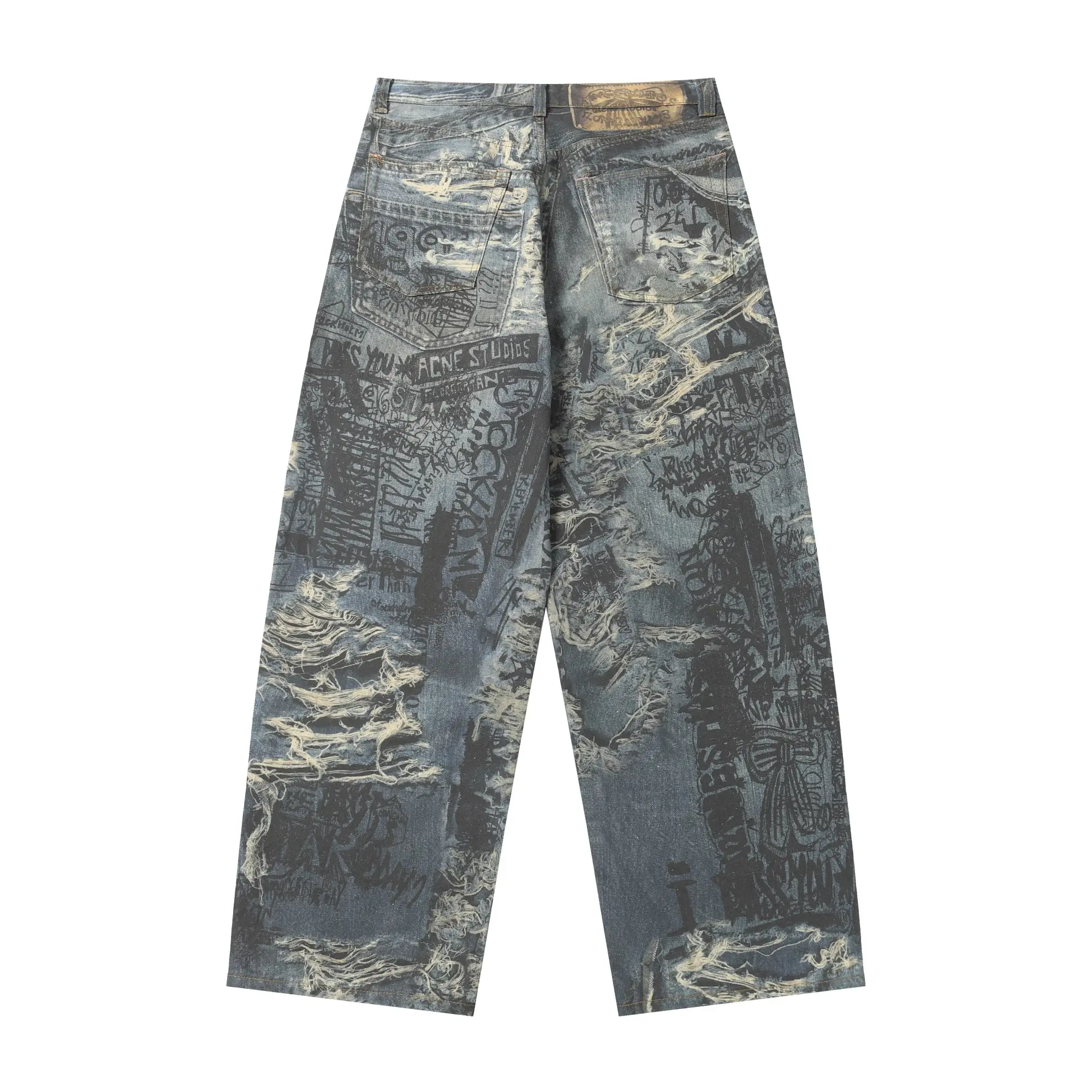 Digital Print Wide-Leg Jeans D25518638 — view 11