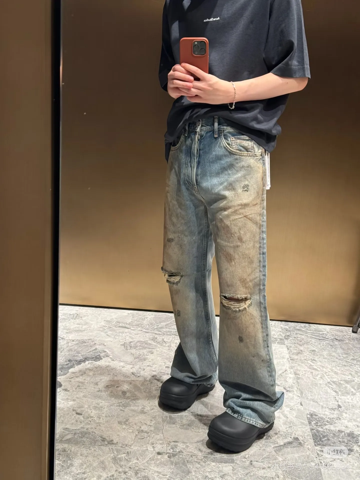 Acne Studios 2021 Loose-Fit Distressed Jeans D21520563 — view 2