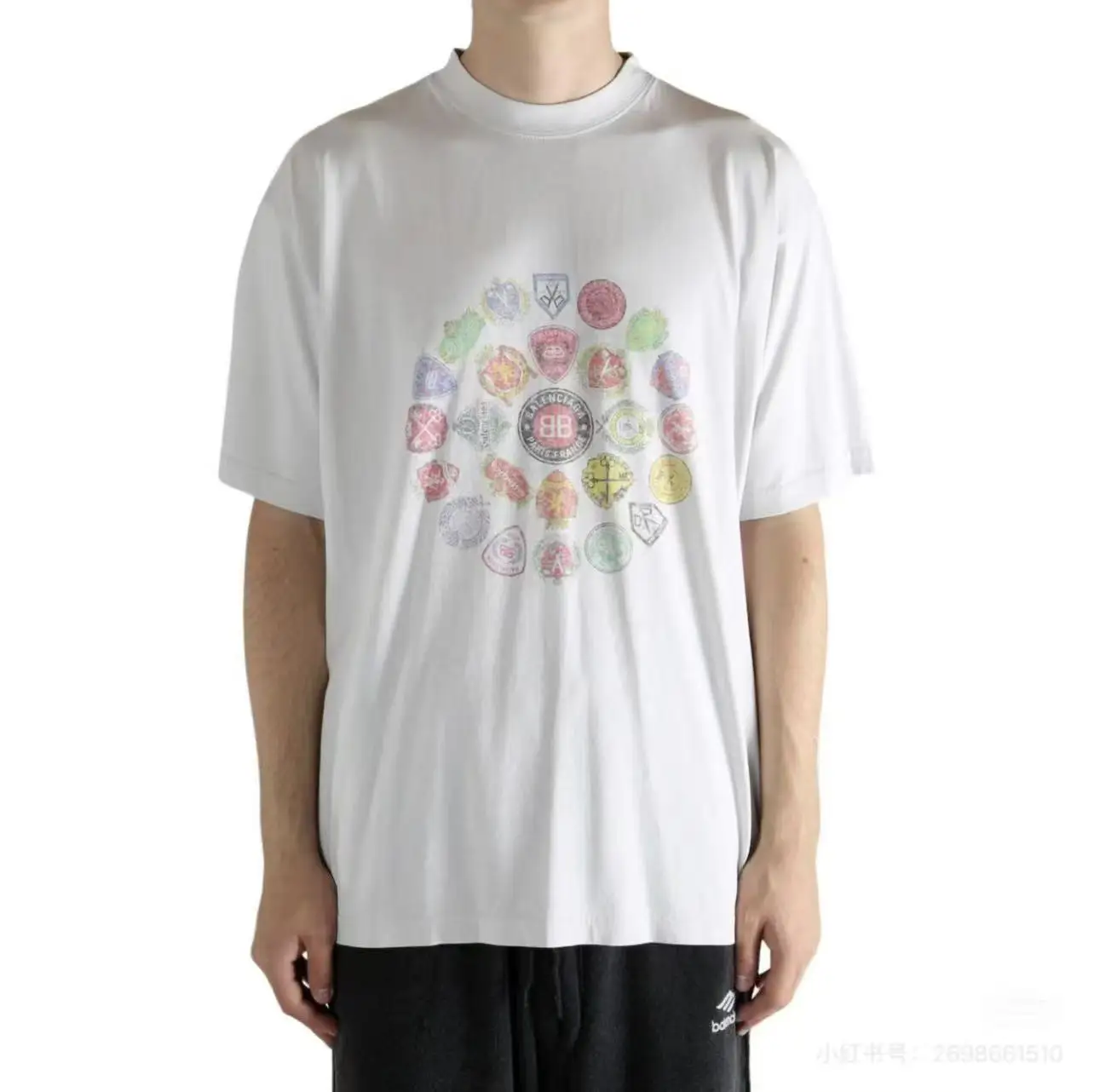 Crest Logo Graphic Oversized T-Shirt D15518723 — view 3