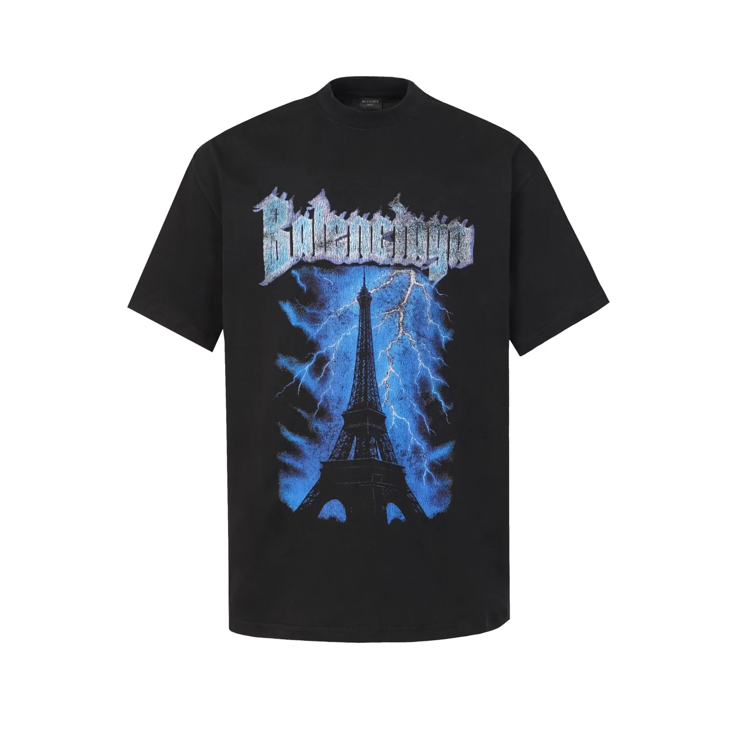 Eiffel Tower Lightning Print Oversized T-Shirt D15518759