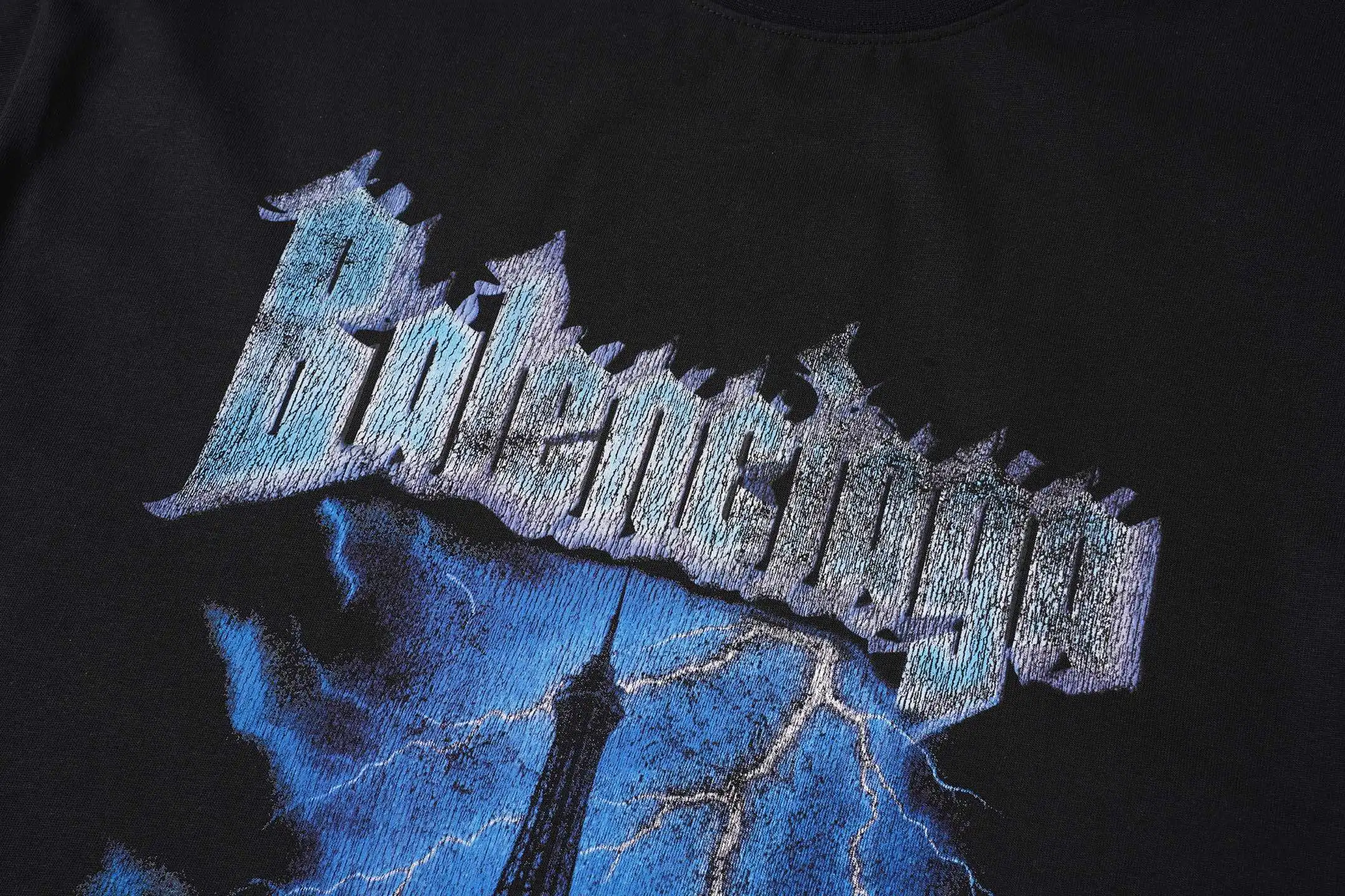 Eiffel Tower Lightning Print Oversized T-Shirt D15518759 — view 5